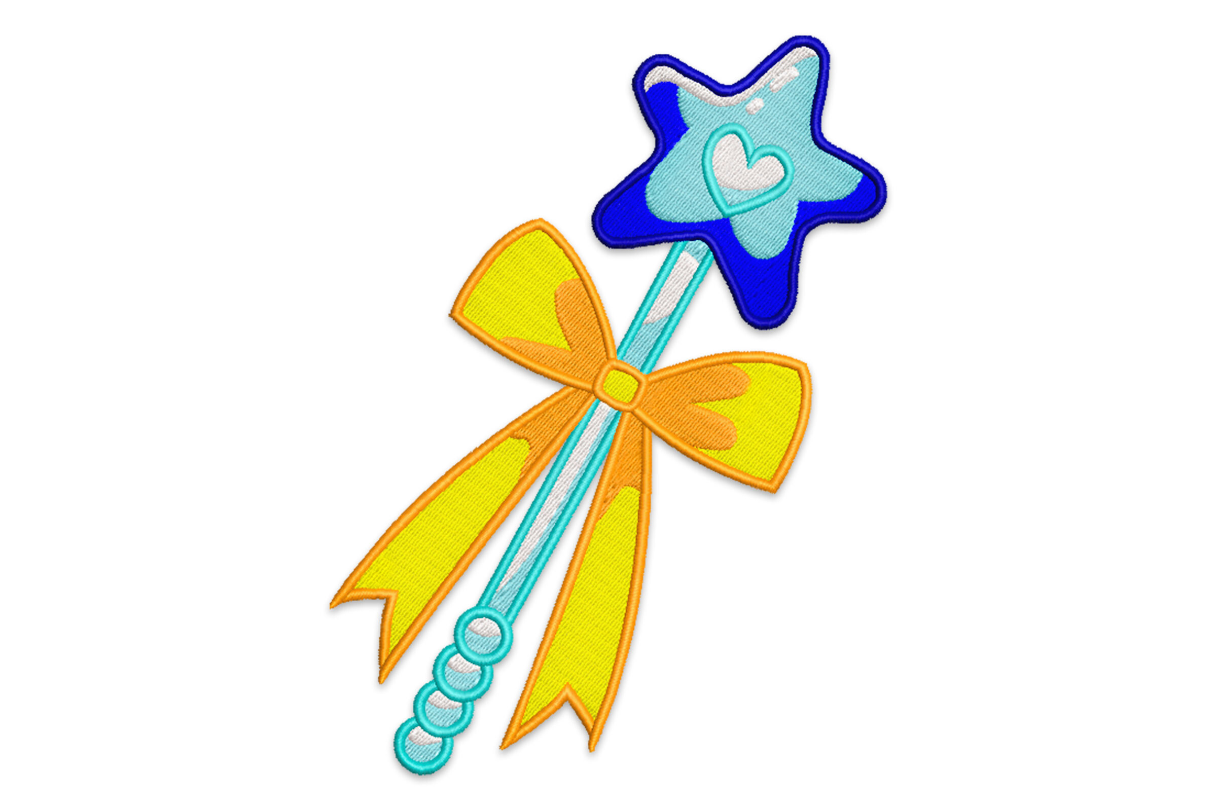 Magic Wand with Ribbon Machine Embroidery Design
