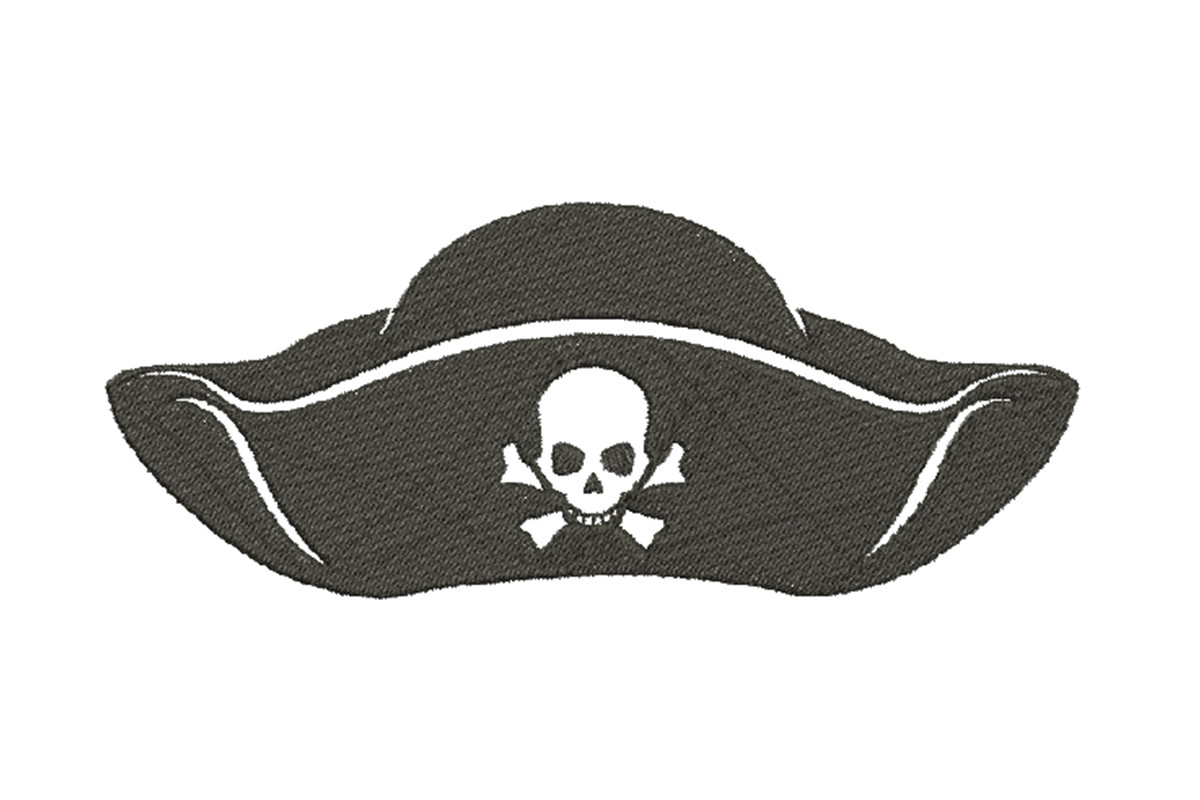 Pirate Hat with Skull Machine Embroidery Design