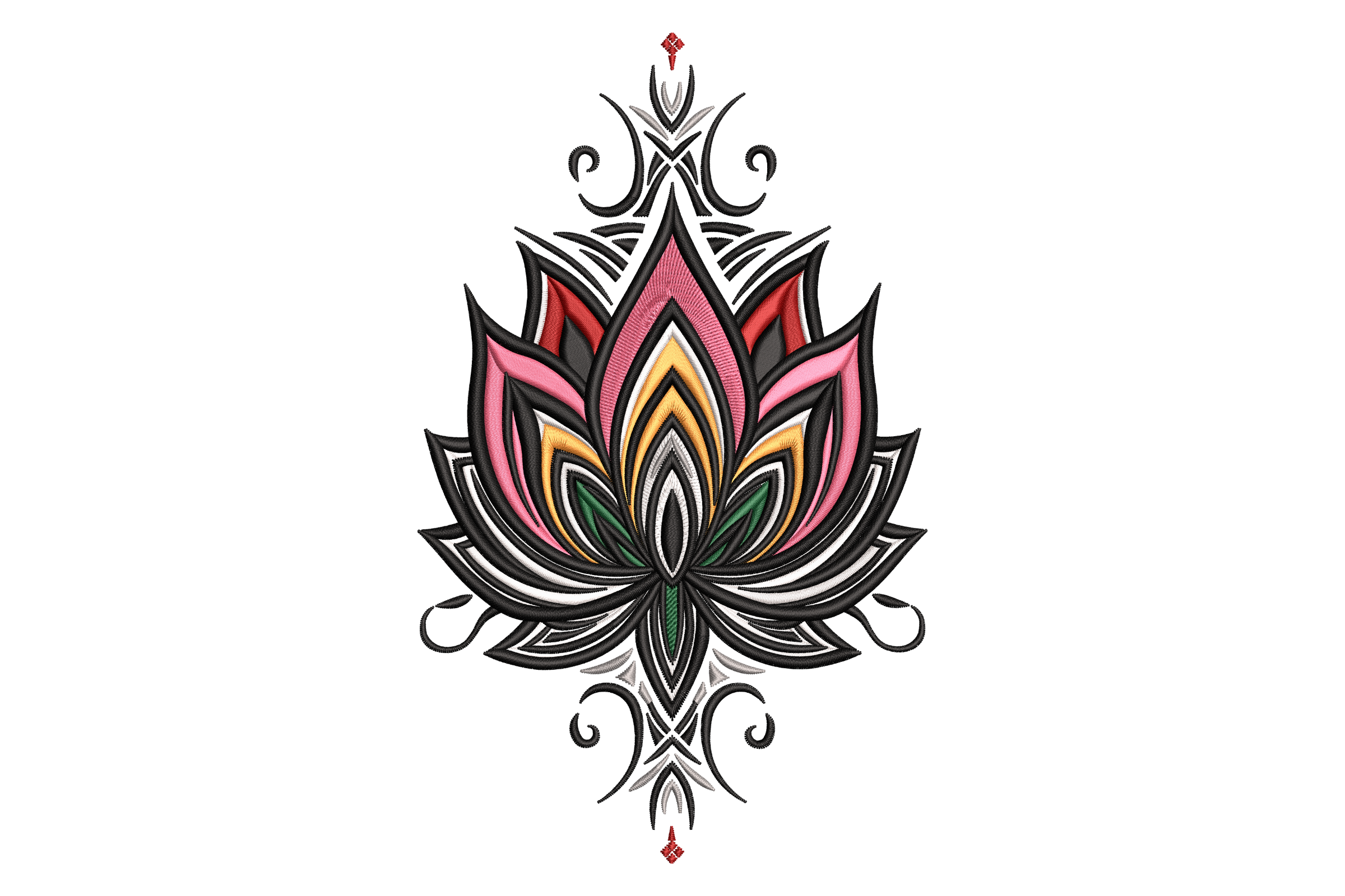 Lotus Flower Embroidery Design – Boho Spiritual Machine File | Embroidize