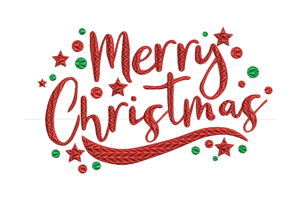 Merry Christmas Script Quote – Machine Embroidery Design