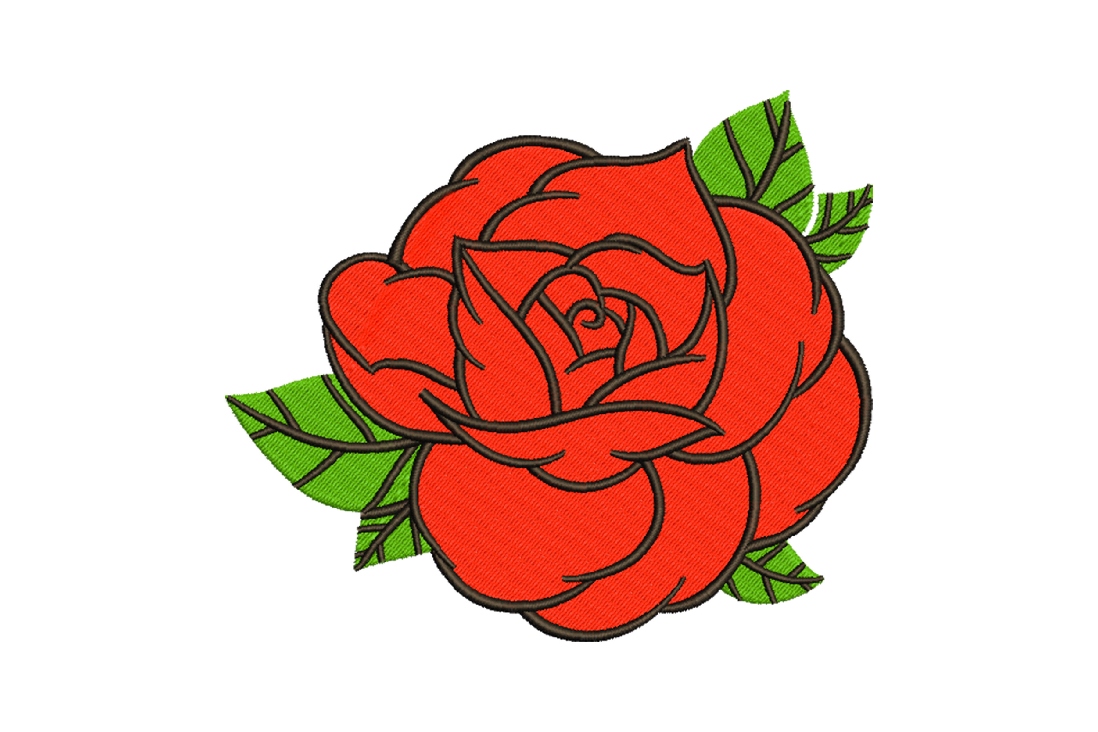 Classic Rose Flower Patch – Machine Embroidery Design