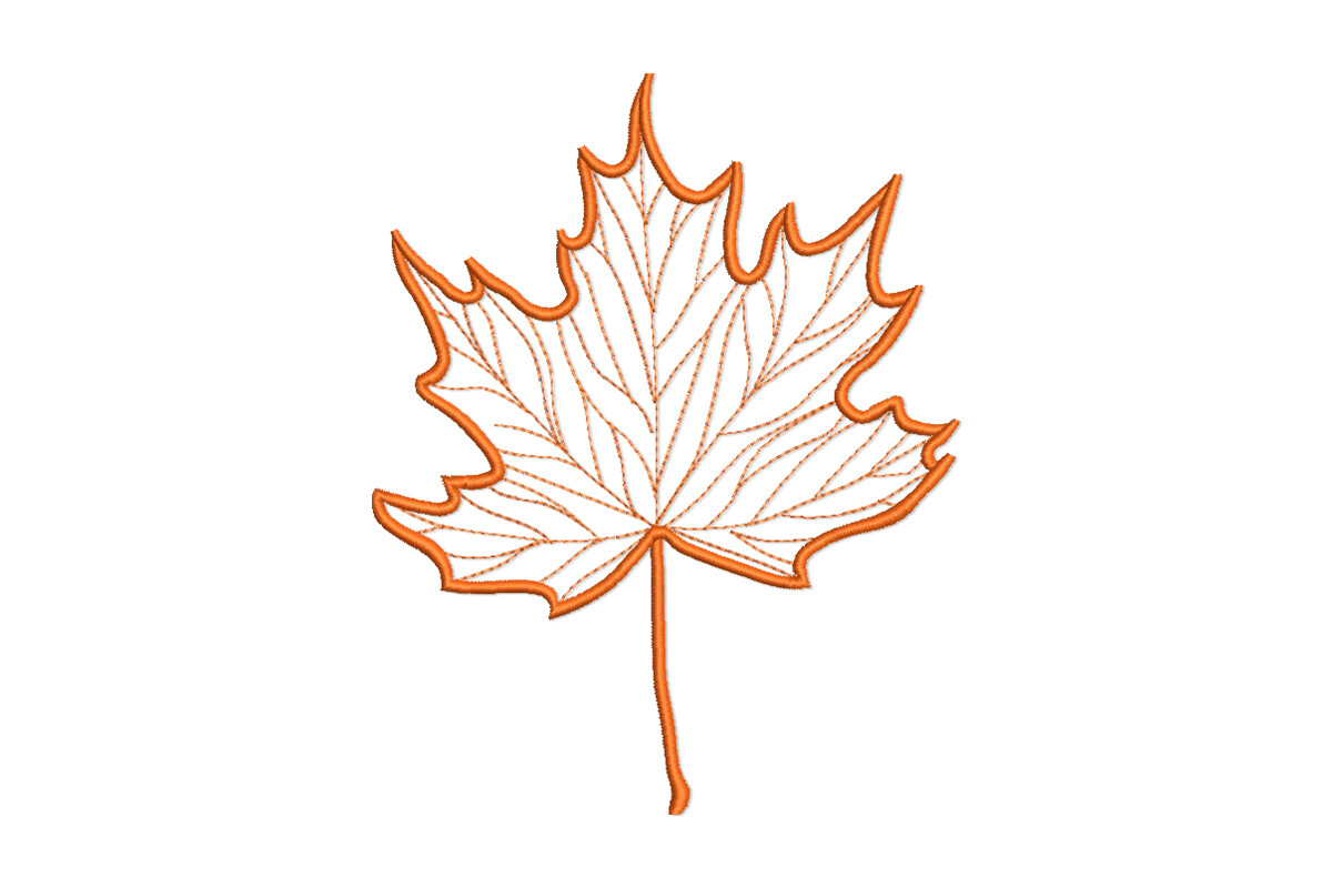 Outline Maple Leaf – Machine Embroidery Design | Embroidize
