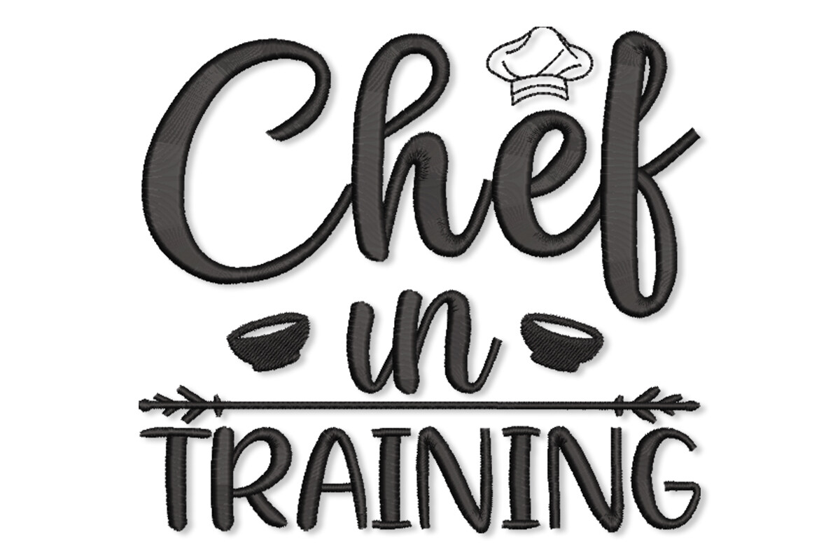Chef in Training Embroidery Design – Kids Kitchen Quote | Embroidize