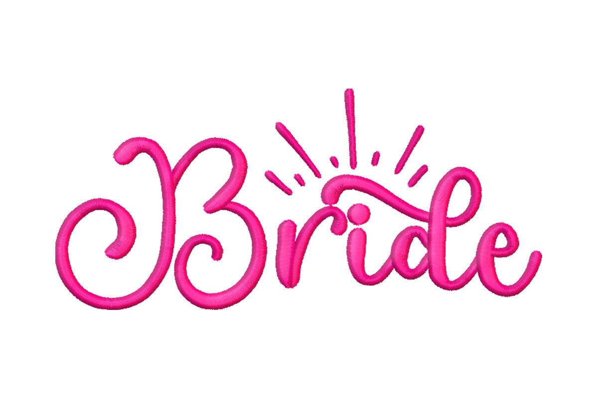 Bride Script Word Patch – Machine Embroidery Design