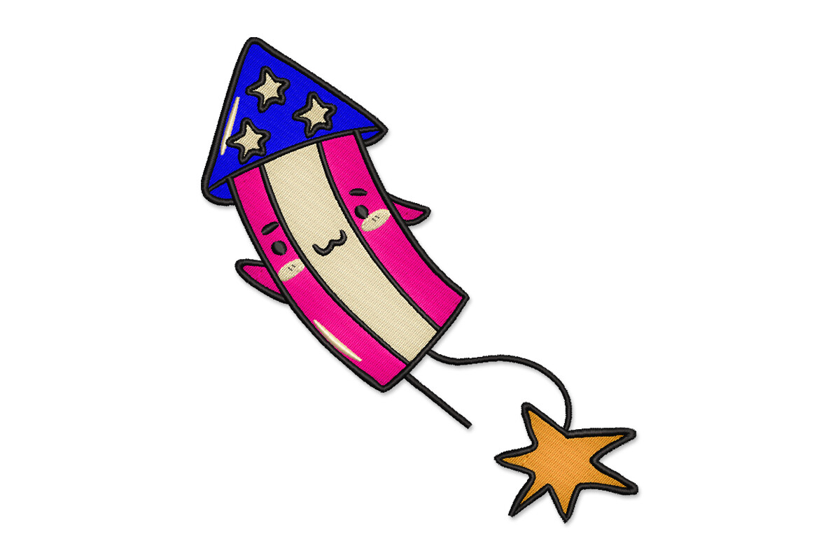 Firework Embroidery Design – Cute Festive Patch | Embroidize