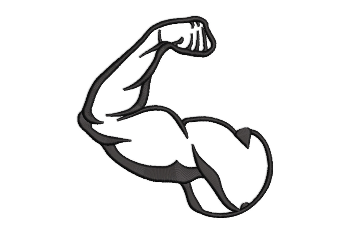 Flexed Muscle Arm – Fitness Machine Embroidery Patch