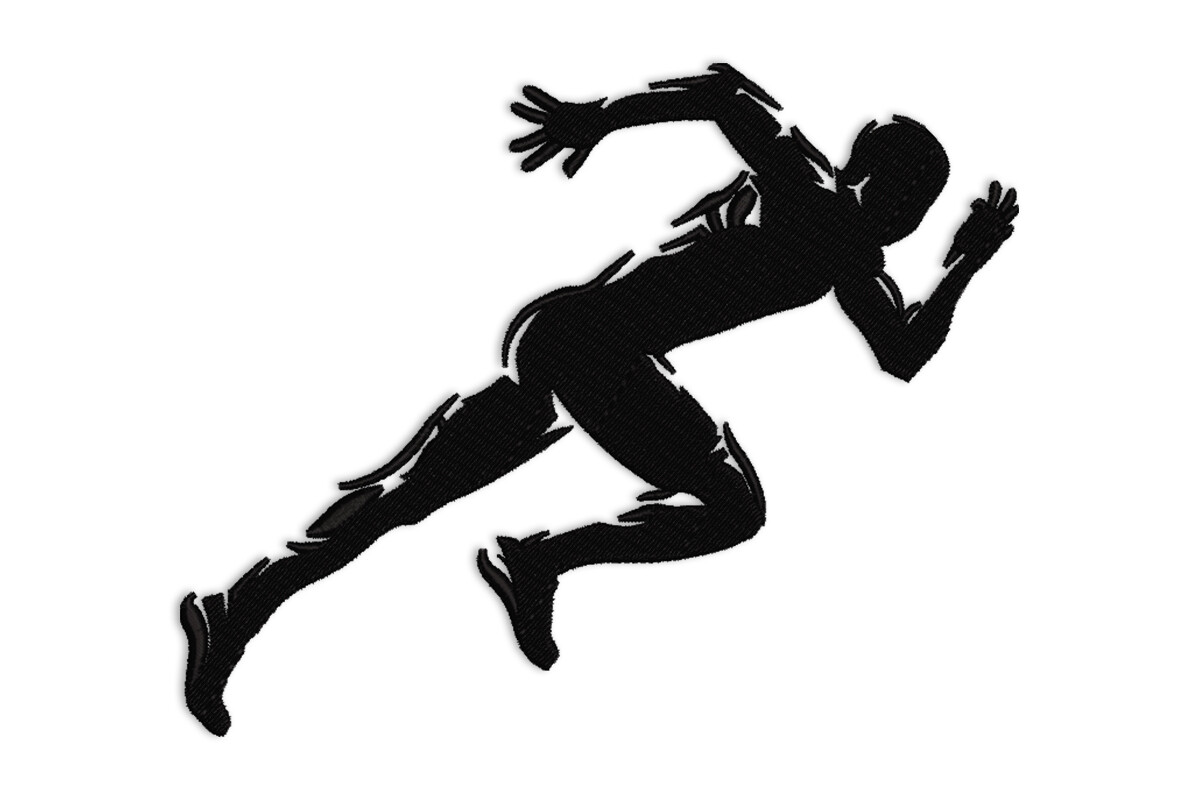 Male Runner Patch – Sports Athlete Machine Embroidery Design