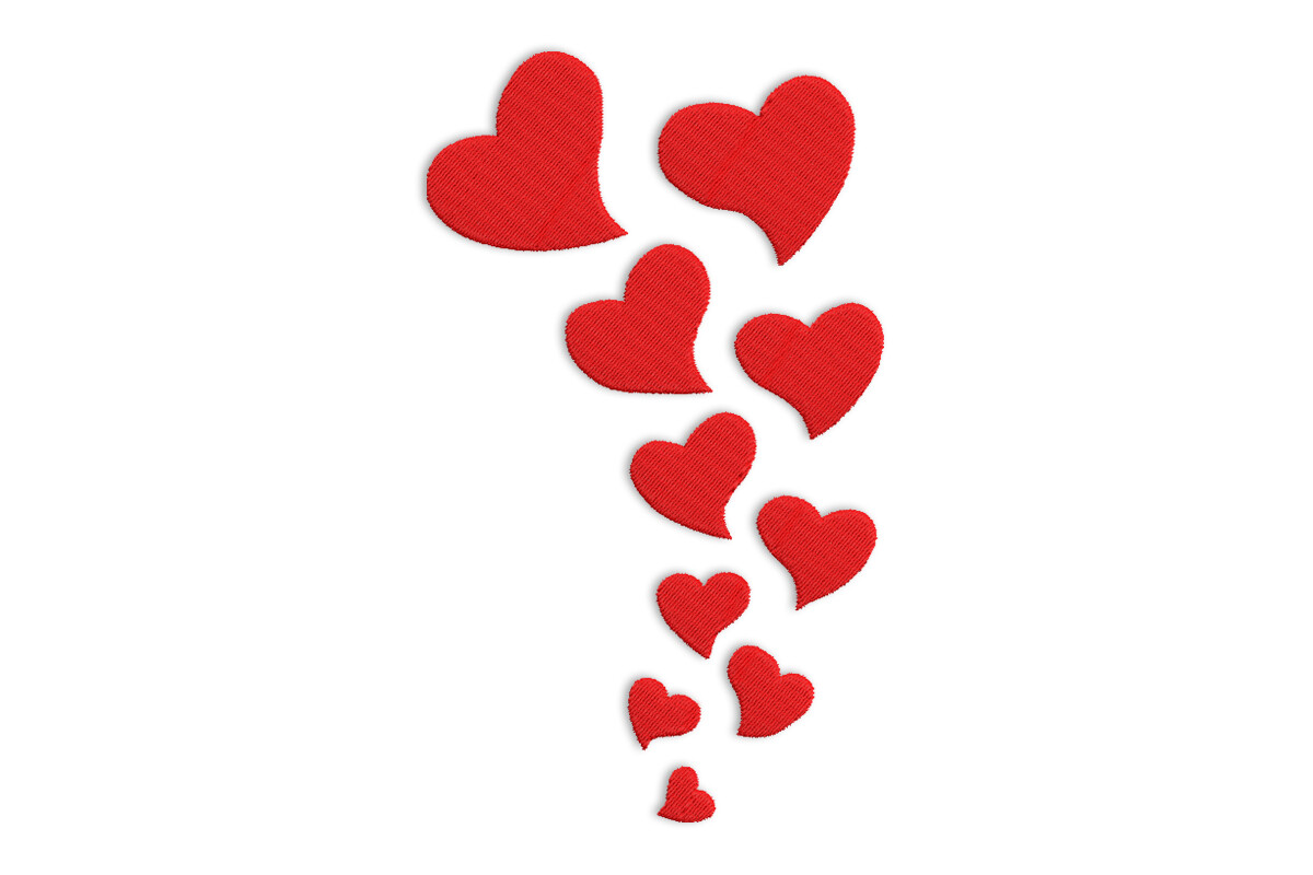 Falling Hearts Pattern Falling Hearts – Valentine Machine Embroidery Design | Embroidize