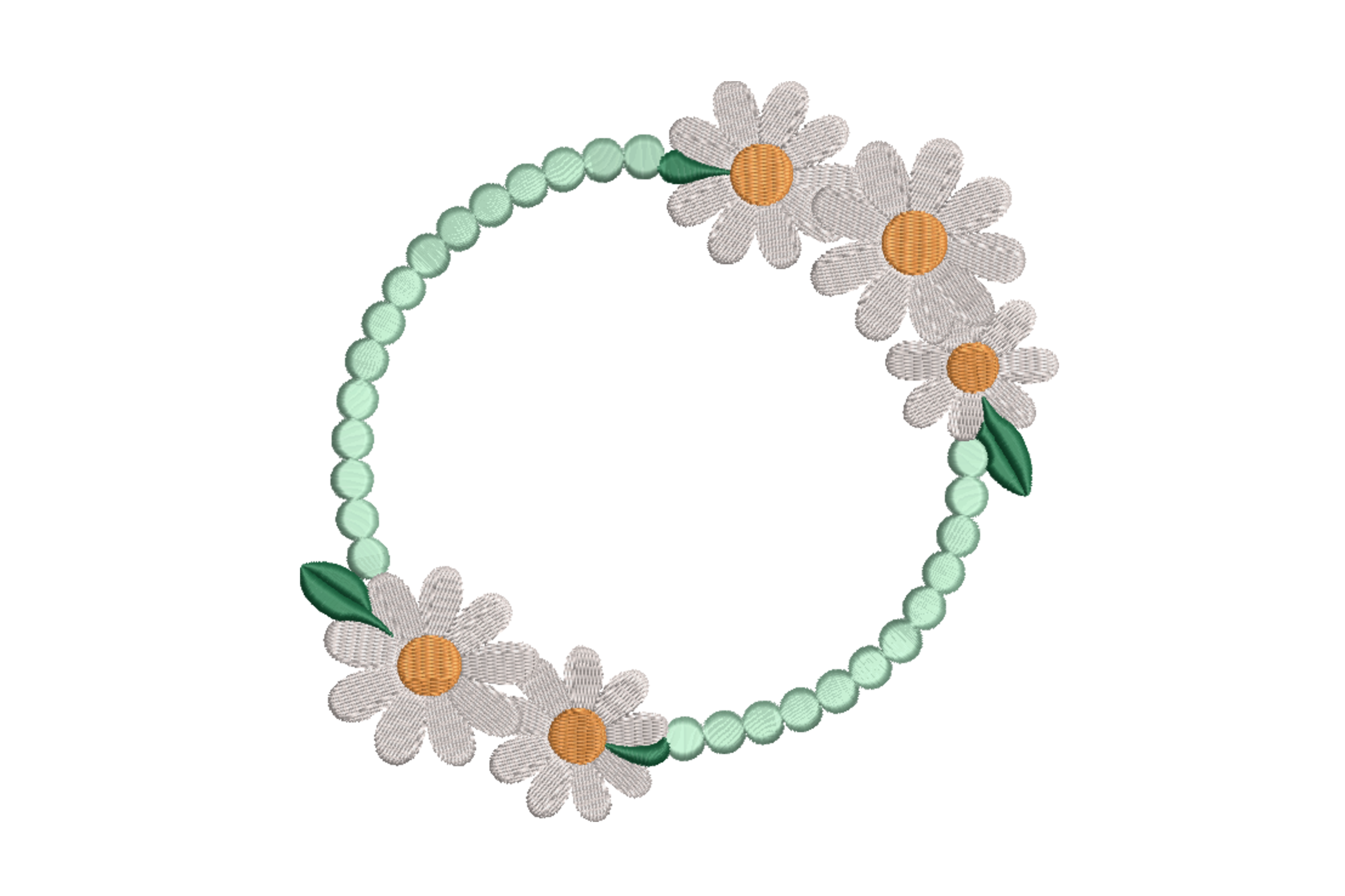 Daisy Floral Wreath Embroidery Design – Elegant & Versatile | Embroidize