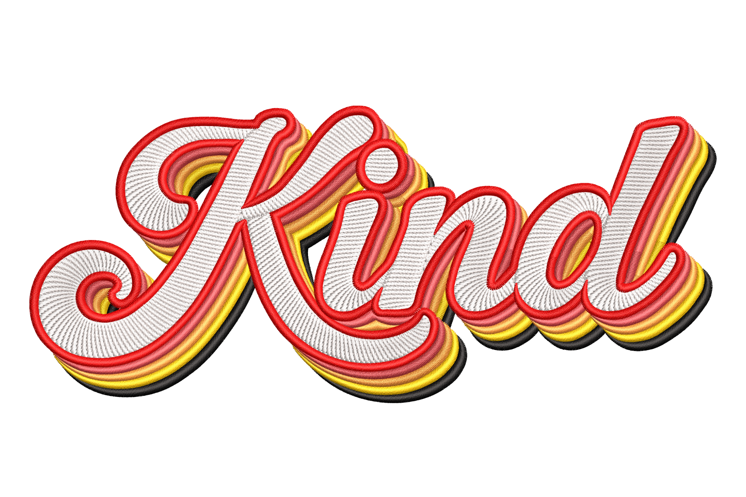 Kind Retro Script – Embroidery Design File | Embroidize