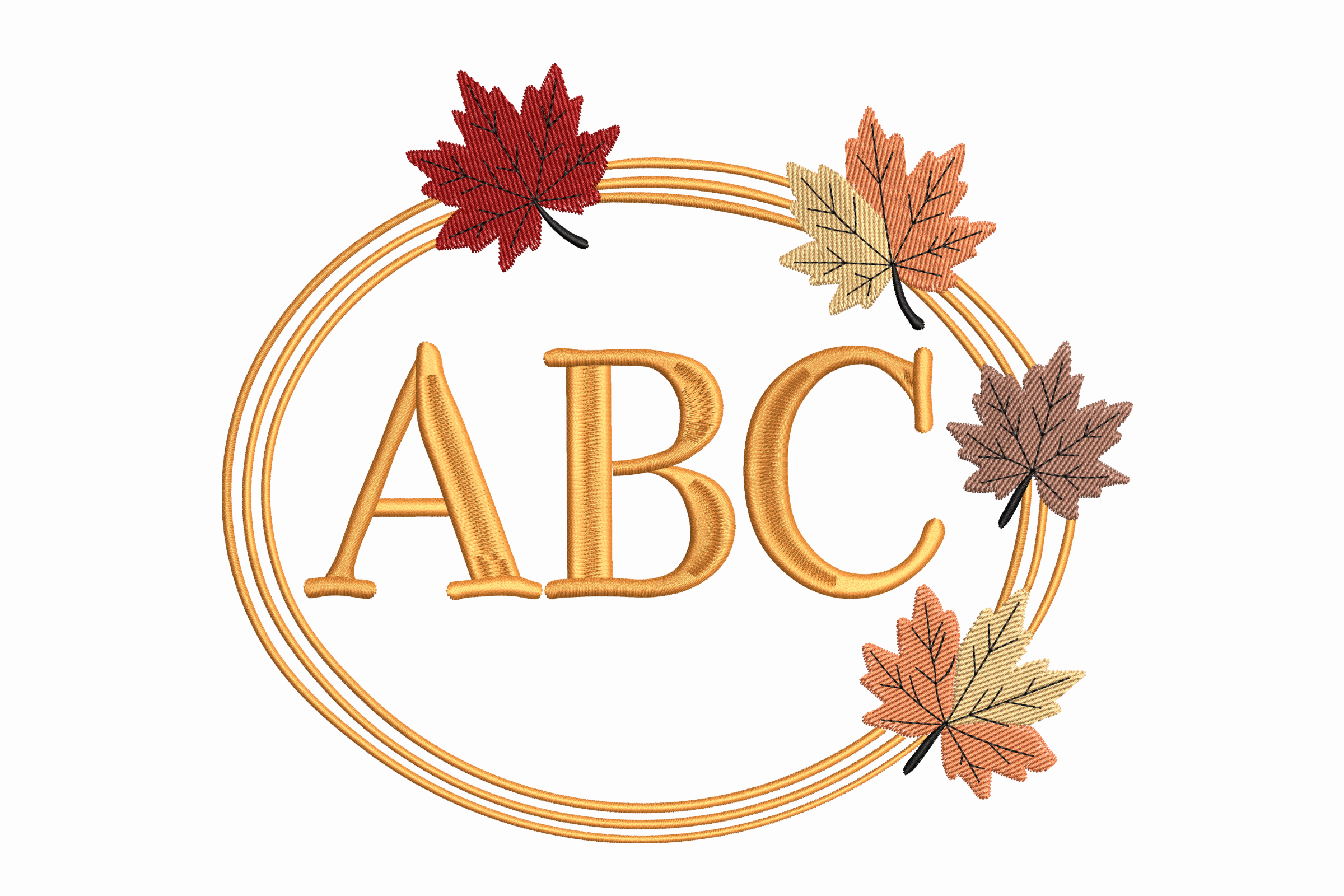 Fall Monogram Wreath Embroidery Design – Thanksgiving File | Embroidize