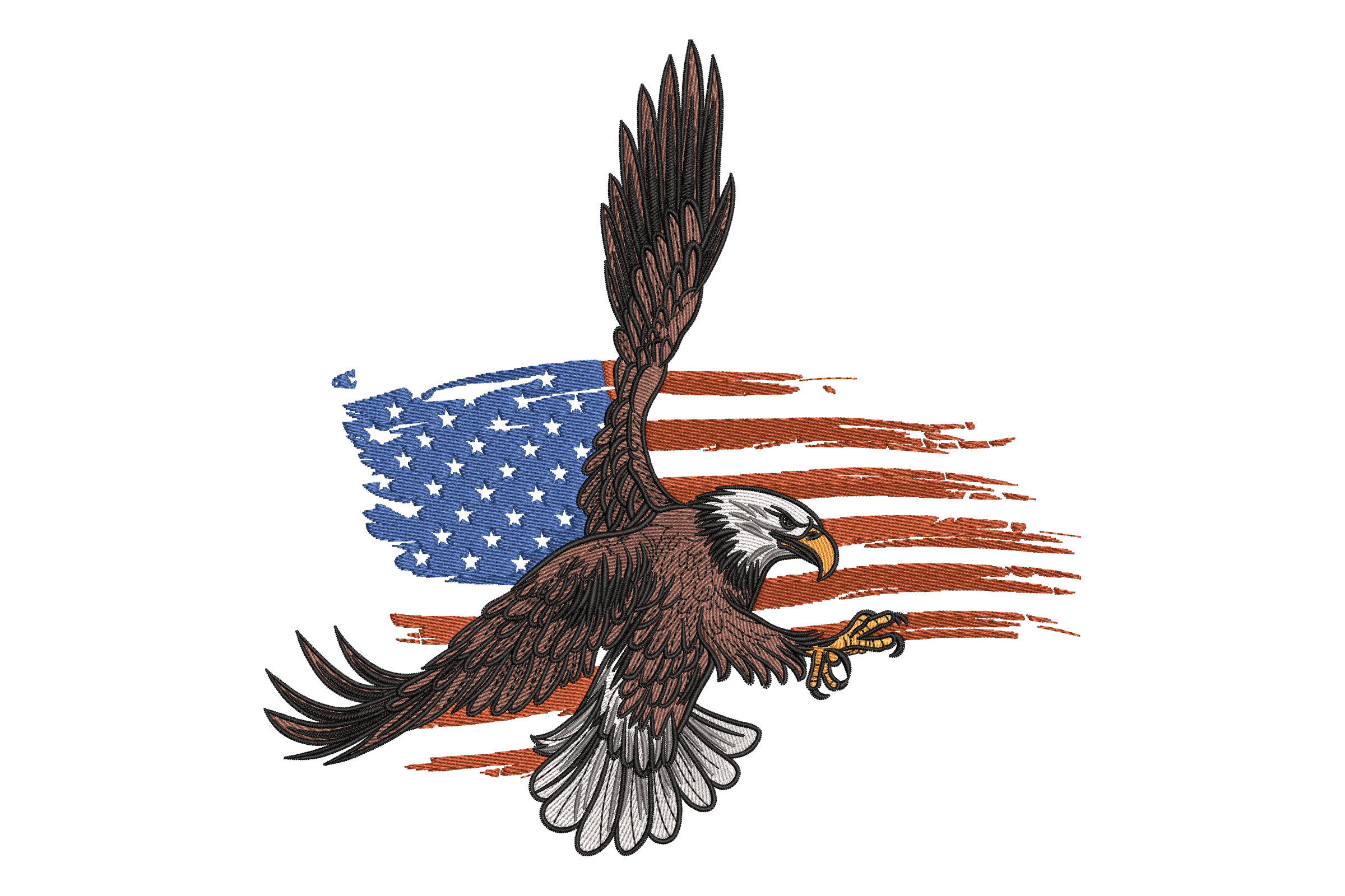 Patriotic Eagle with American Flag – Machine Embroidery | Embroidize