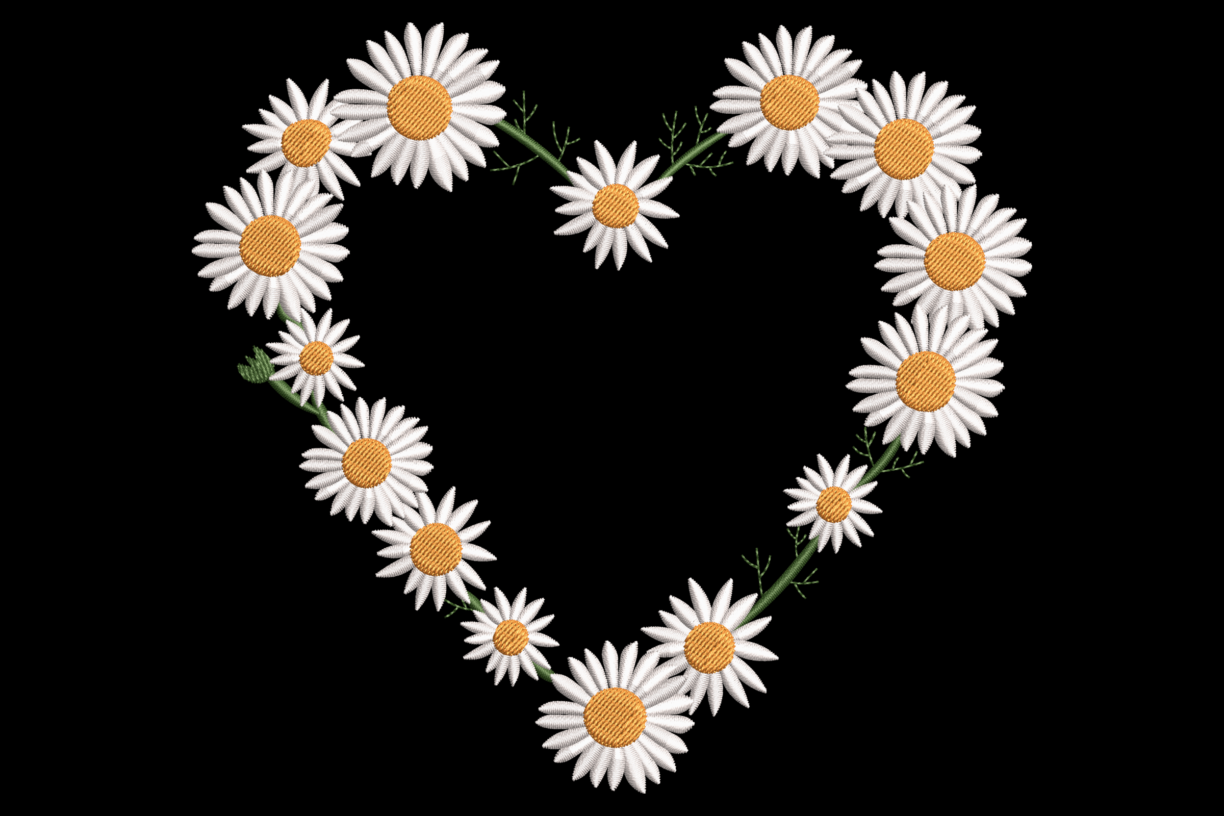 Daisy Heart Wreath – Machine Embroidery Design | Embroidize