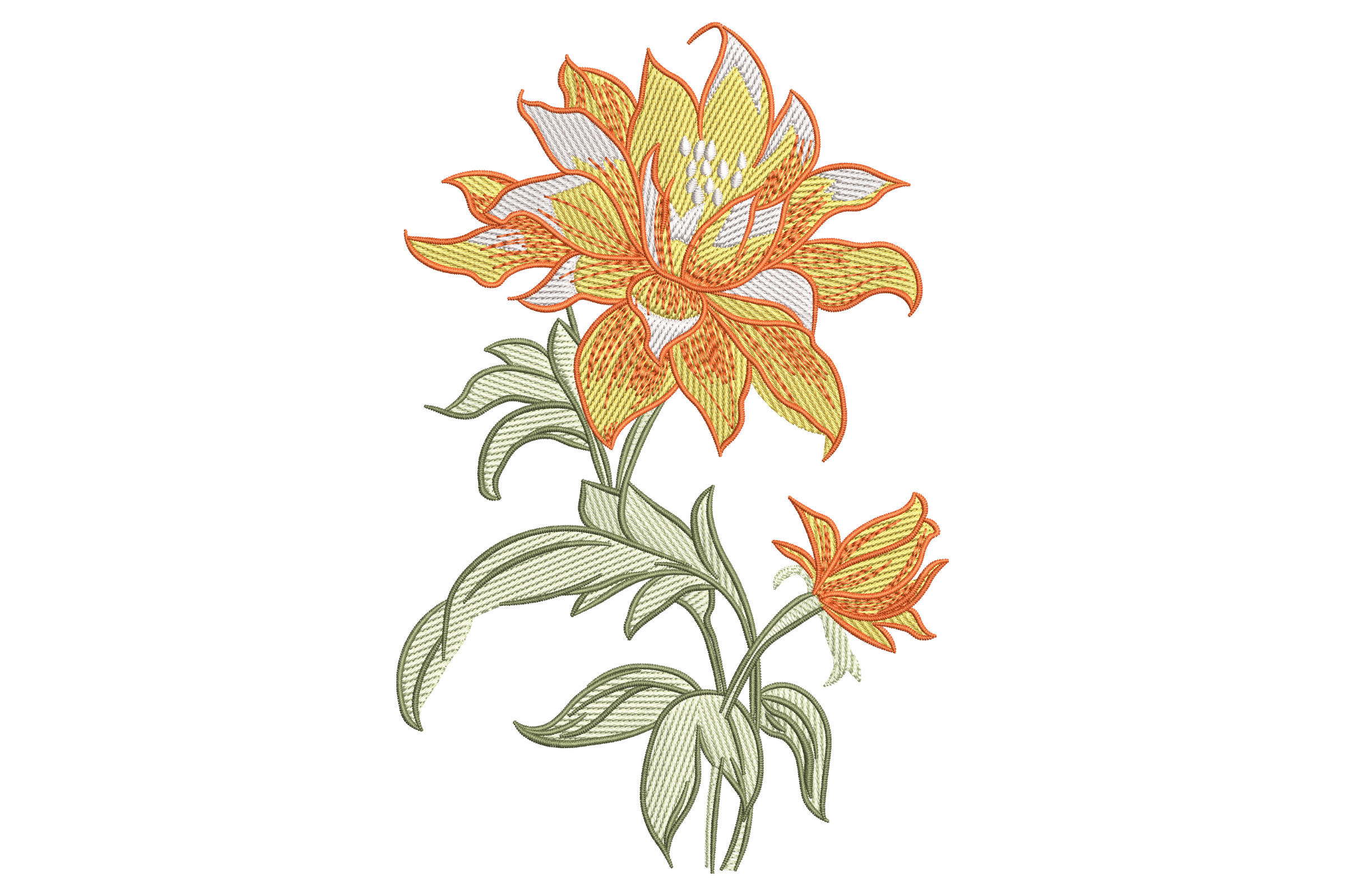 Sunny Botanical Flower – Machine Embroidery Design | Embroidize