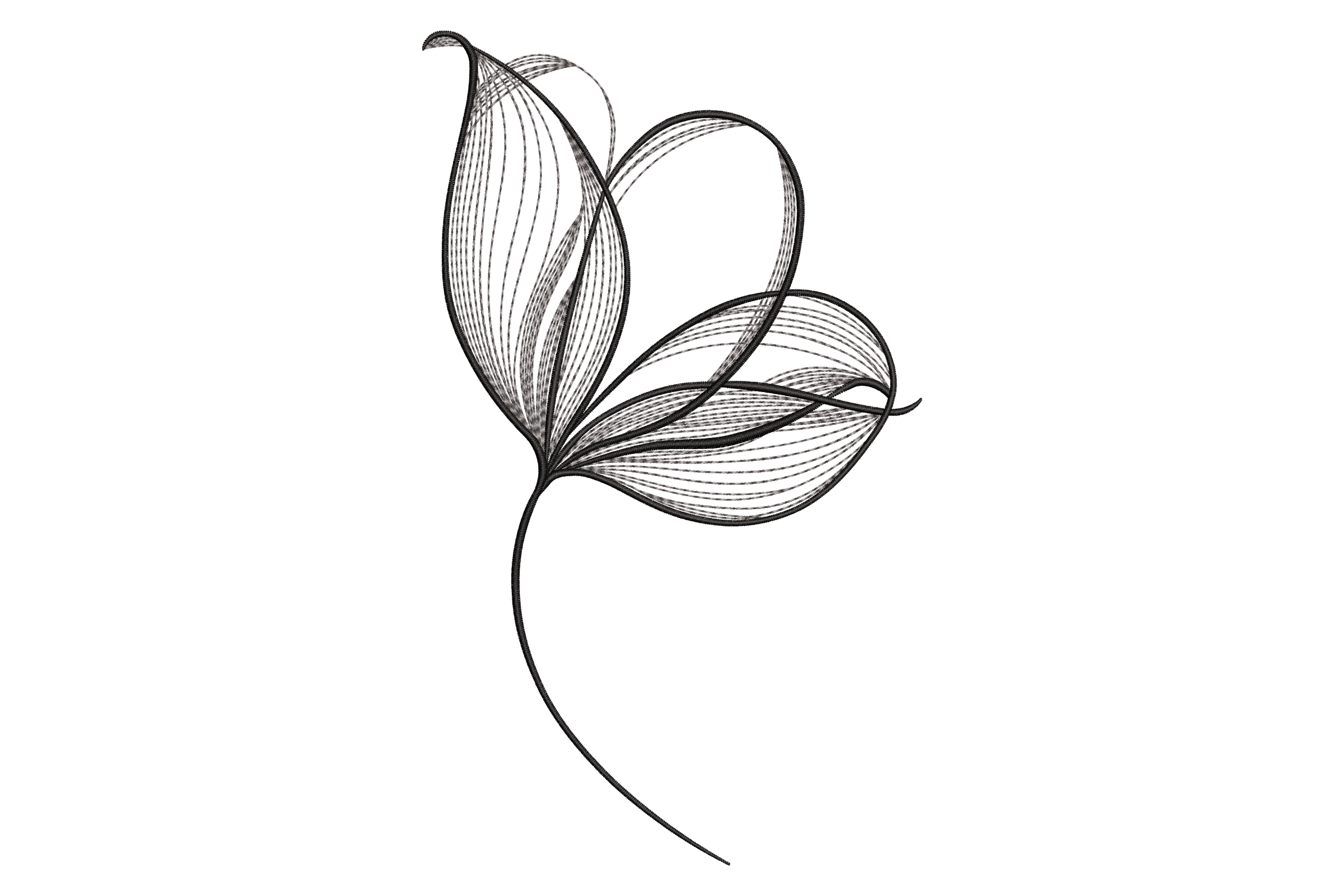 Minimalist Line Flower – Machine Embroidery Design | Embroidize