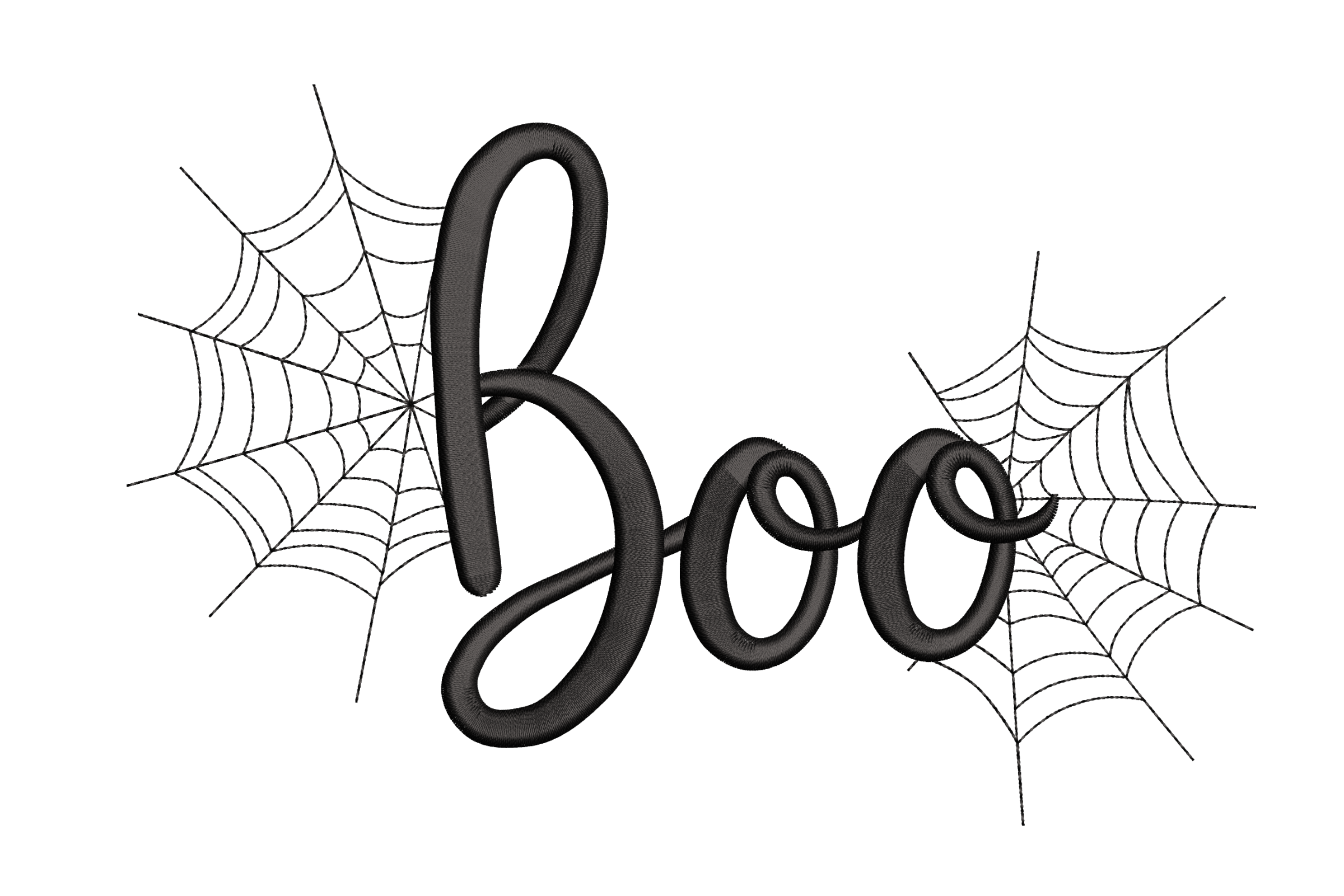 Boo Script with Spiderwebs – Halloween Machine Embroidery | Embroidize