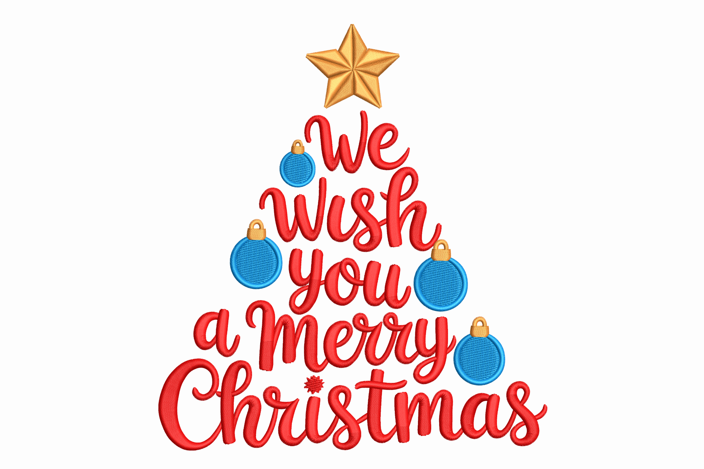 Merry Christmas Script Tree Holiday Embroidery Design | Embroidize