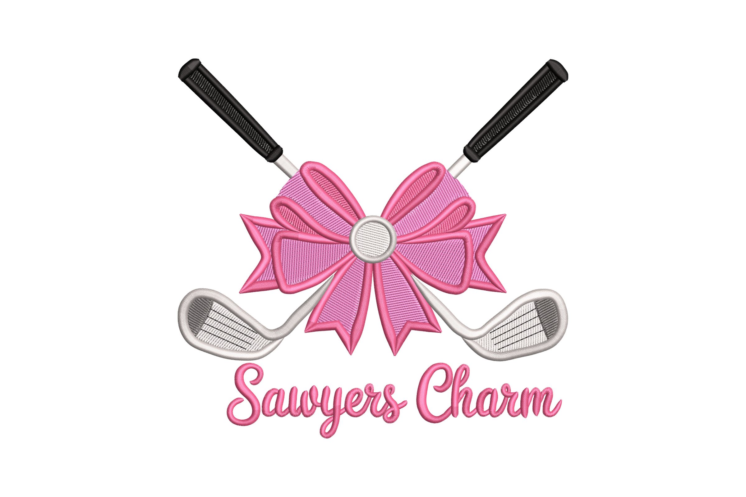 Pink Bow Golf Clubs – Machine Embroidery Design