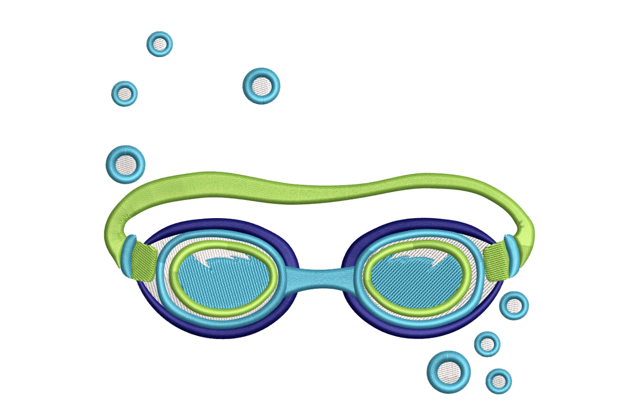Swimming Goggles Kids – Fun Pool Embroidery Design