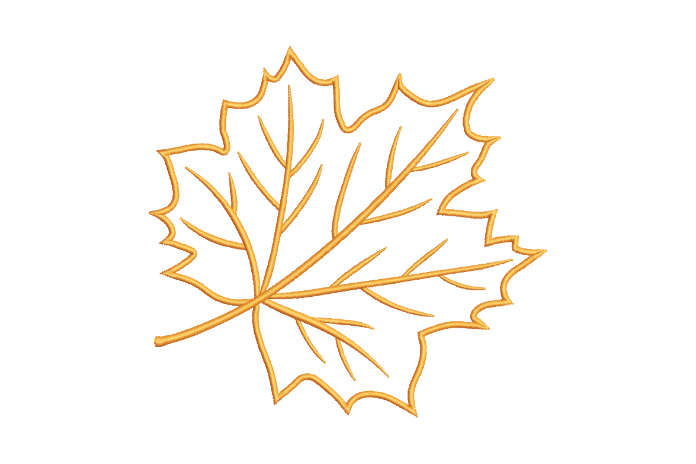 Maple Leaf Outline – Autumn Machine Embroidery Design | Embroidize