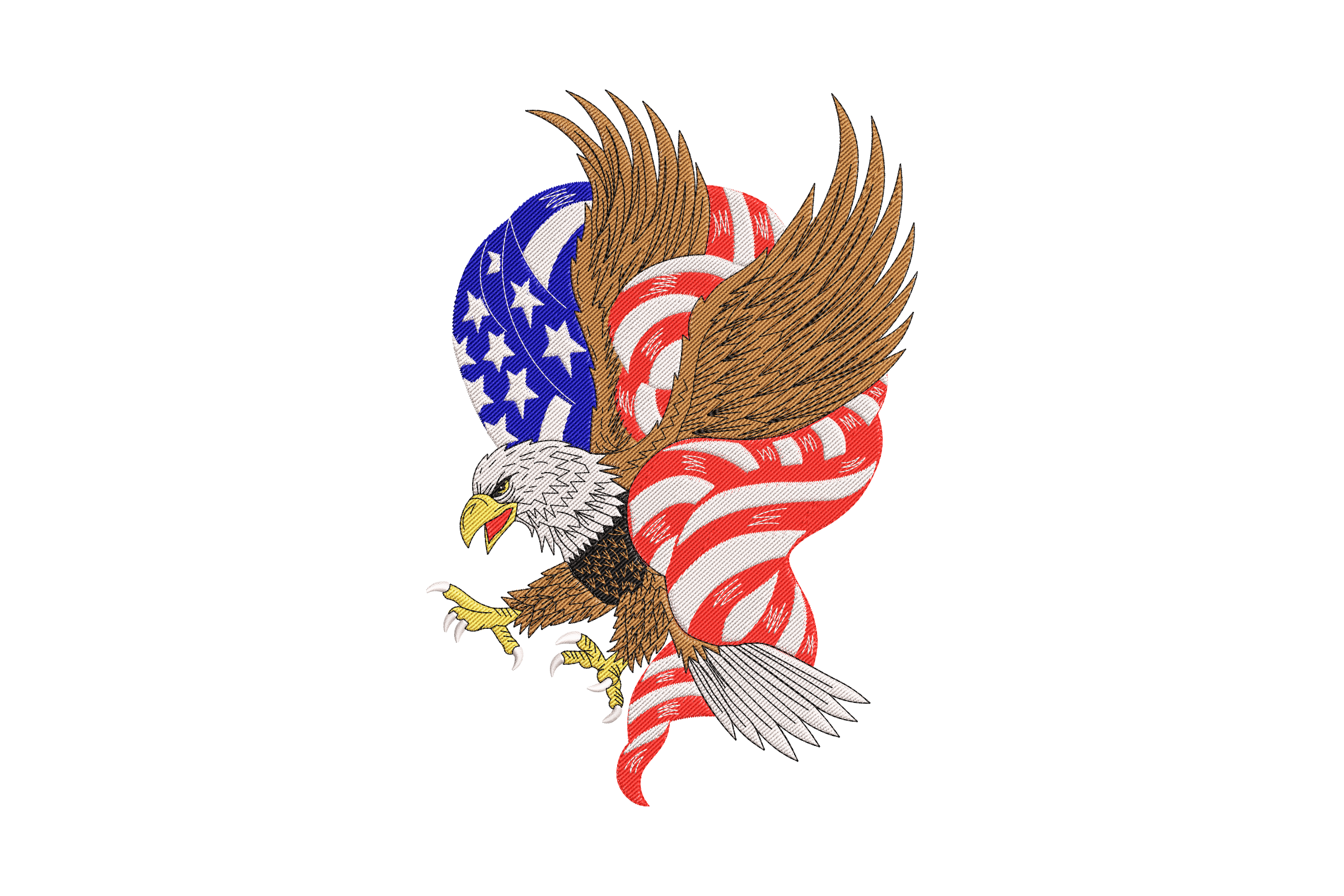 Patriotic Eagle & Flag – Machine Embroidery Design | Embroidize