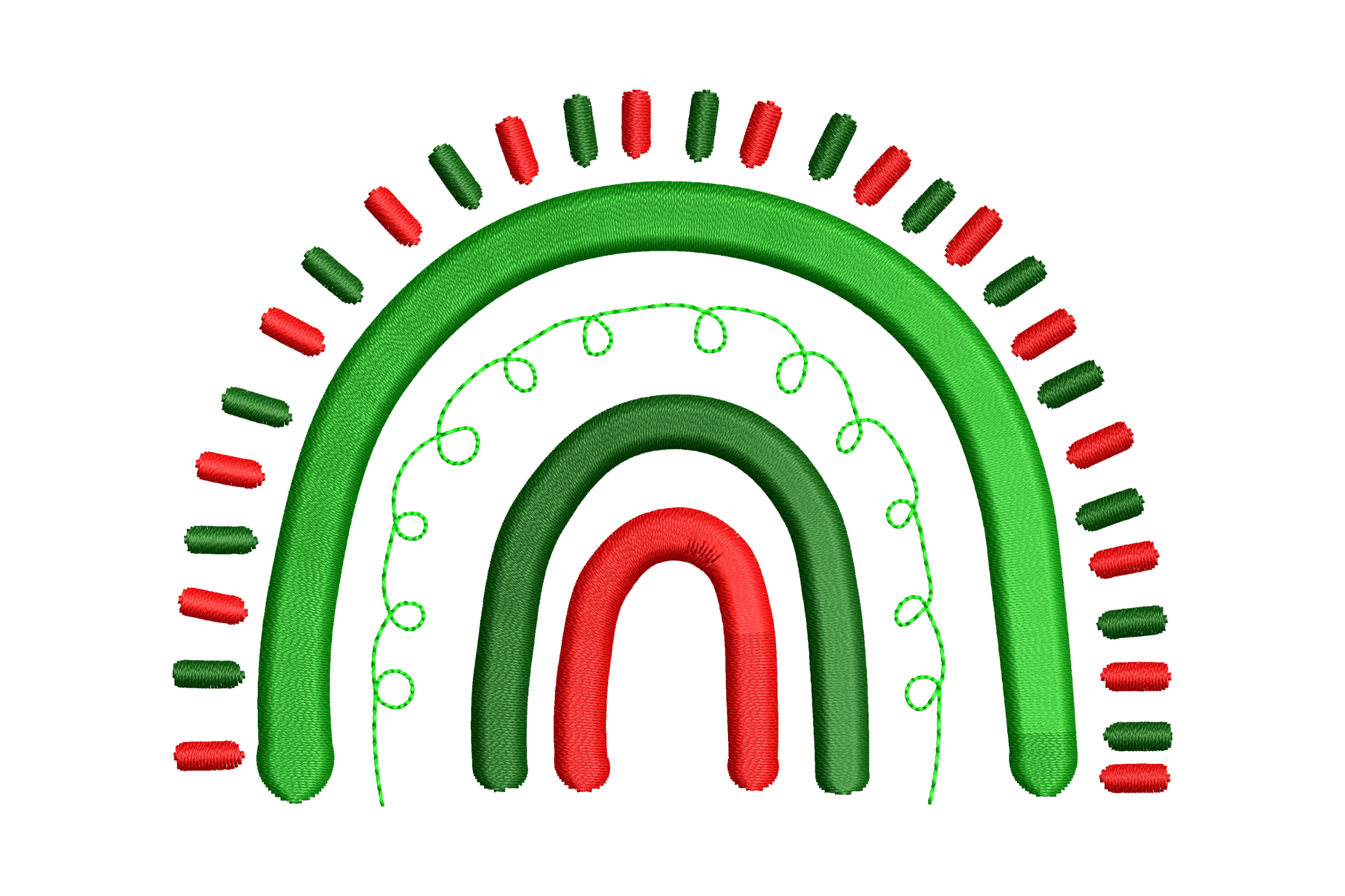 Simple Christmas Rainbow – Machine Embroidery Design | Embroidize