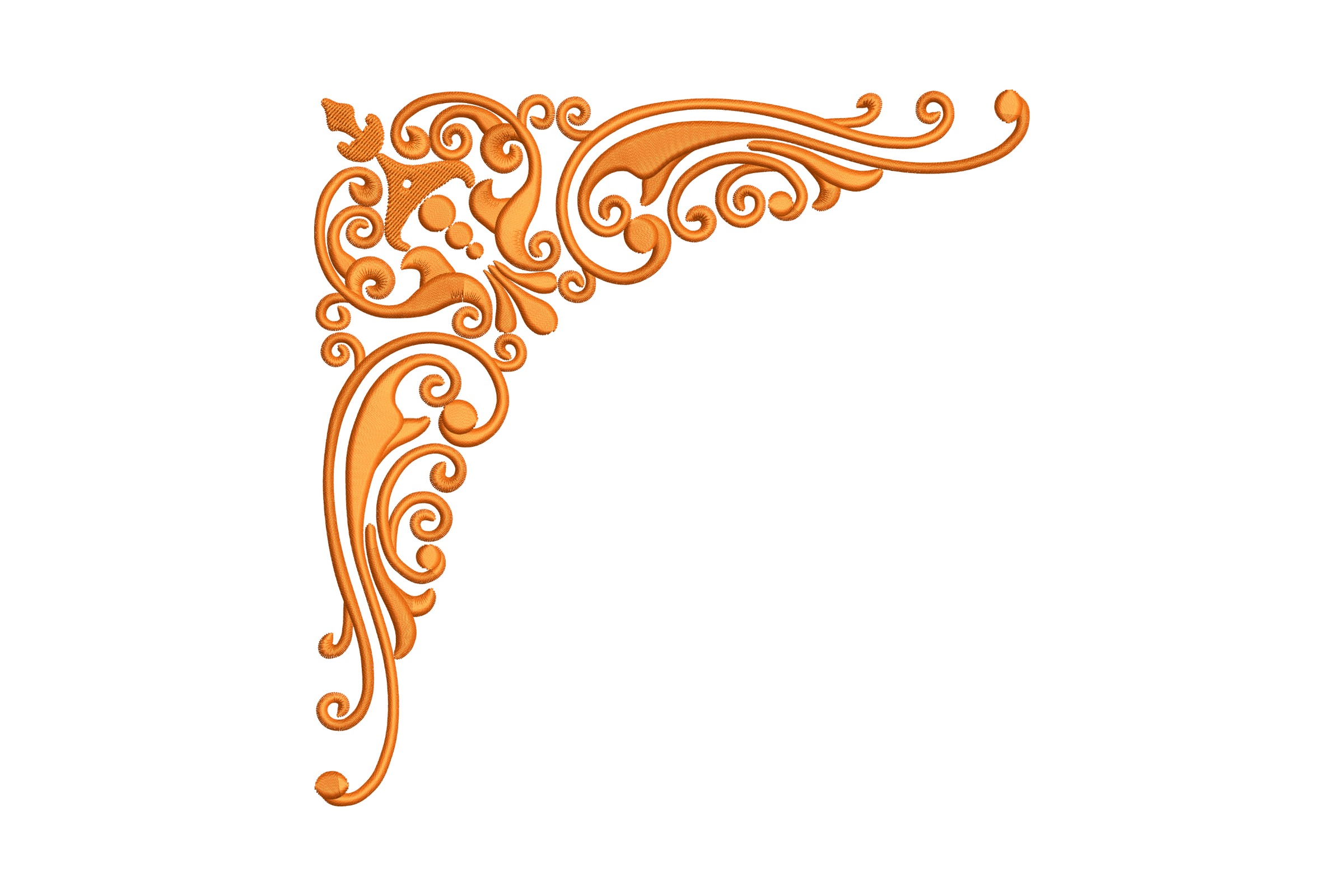Ornate Scroll Corner – Classic Home Embroidery Design | Embroidize