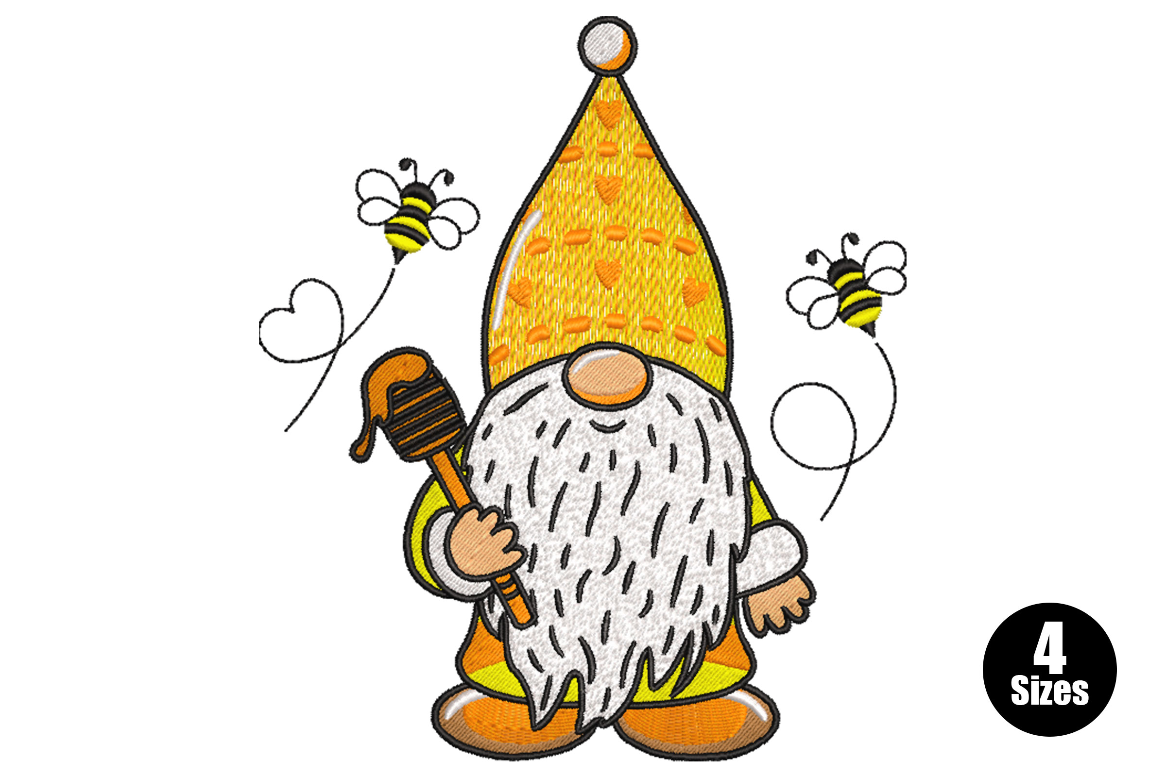 Bee Gnome Honey Stick – Cute Summer Embroidery Design