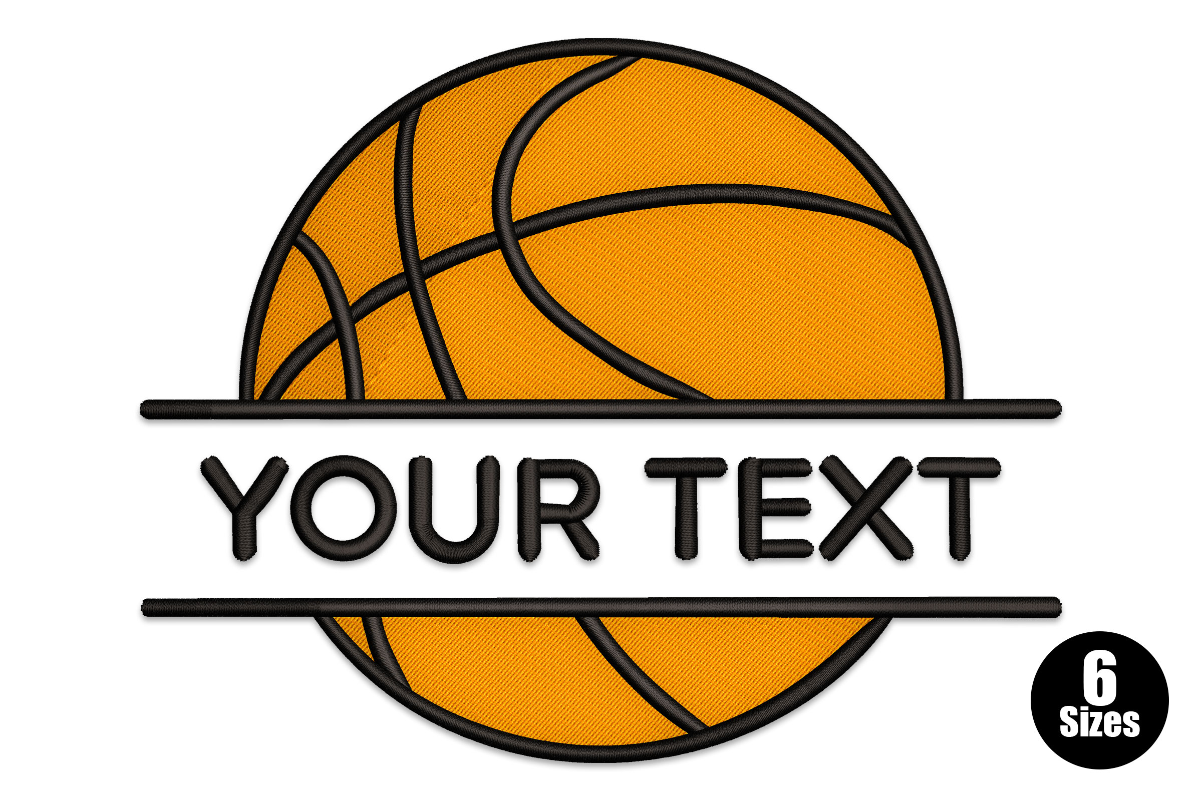 Basketball Custom Text – Editable Sports Embroidery Design | Embroidize