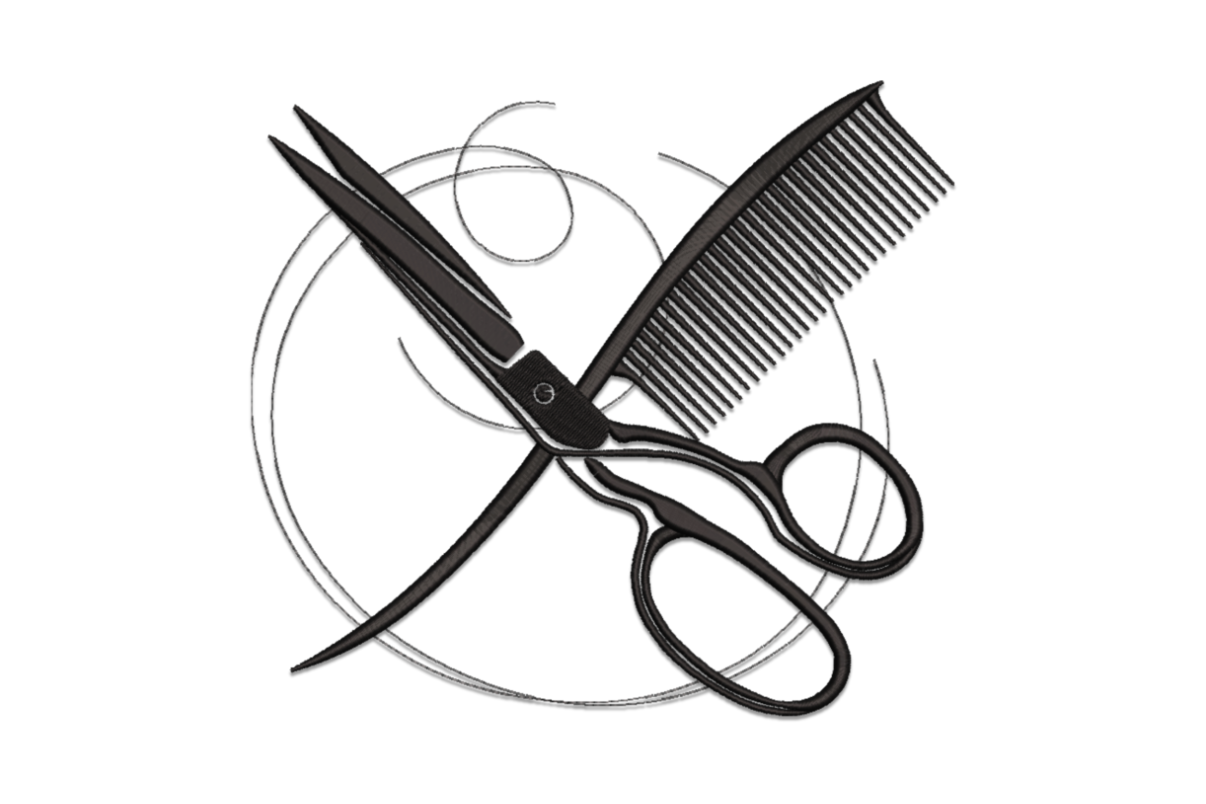 Hairdresser Scissors & Comb – Salon Embroidery Design