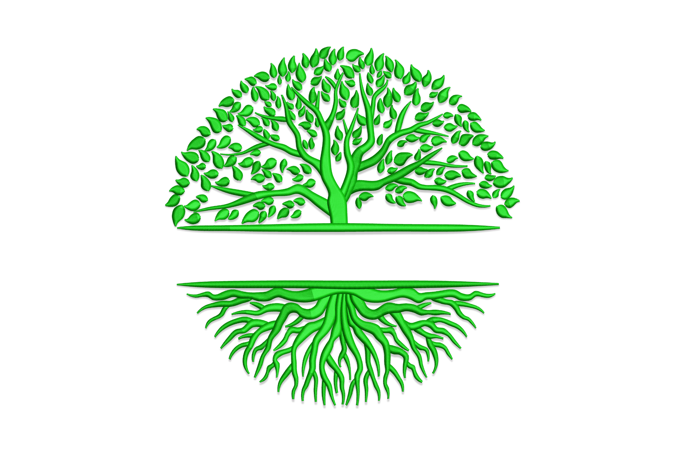 Tree with Roots Botanical Minimalist Embroidery Design | Embroidize