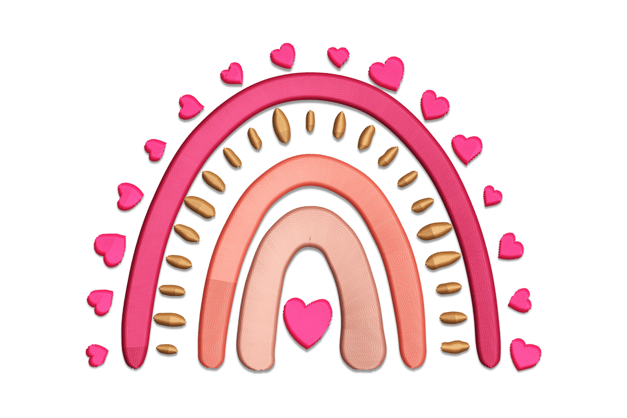 Rainbow Hearts Applique – Machine Embroidery Design | Embroidize