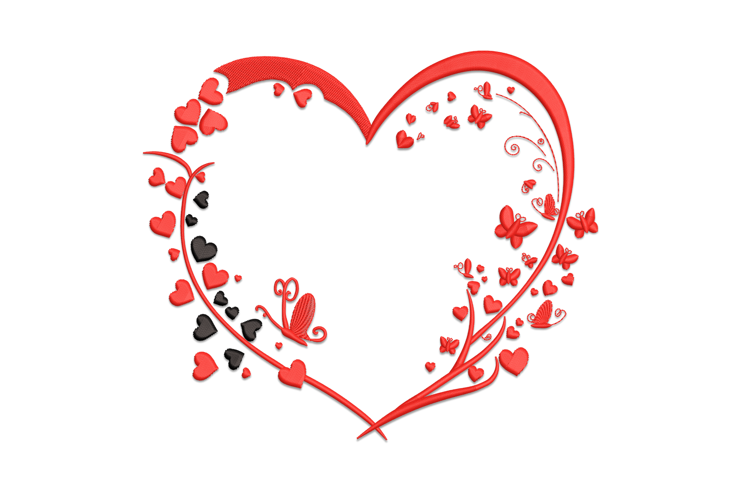 Butterfly Heart Frame – Light Stitch Machine Embroidery Design | Embroidize