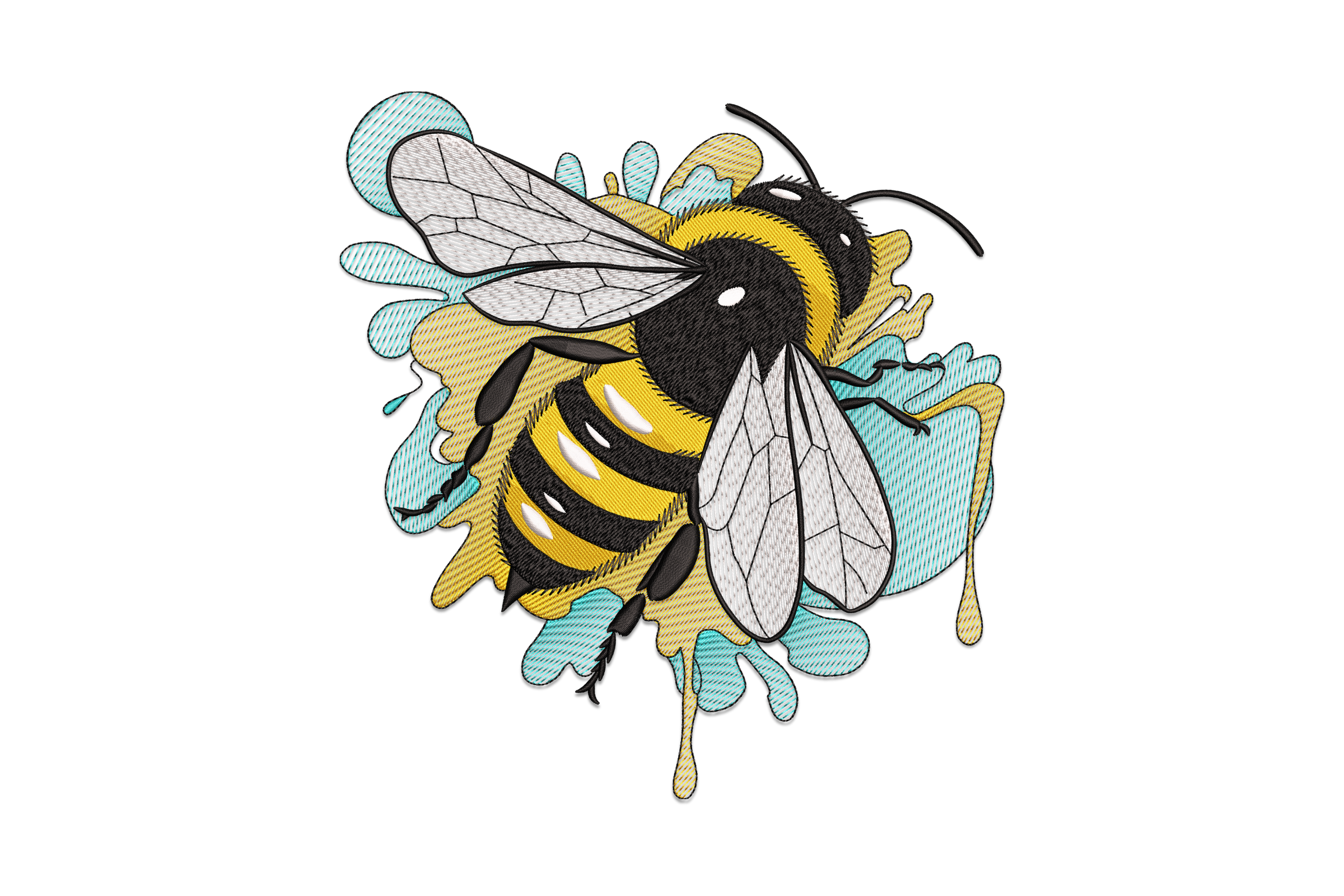 Honey Splash Bee – Machine Embroidery Design | Embroidize
