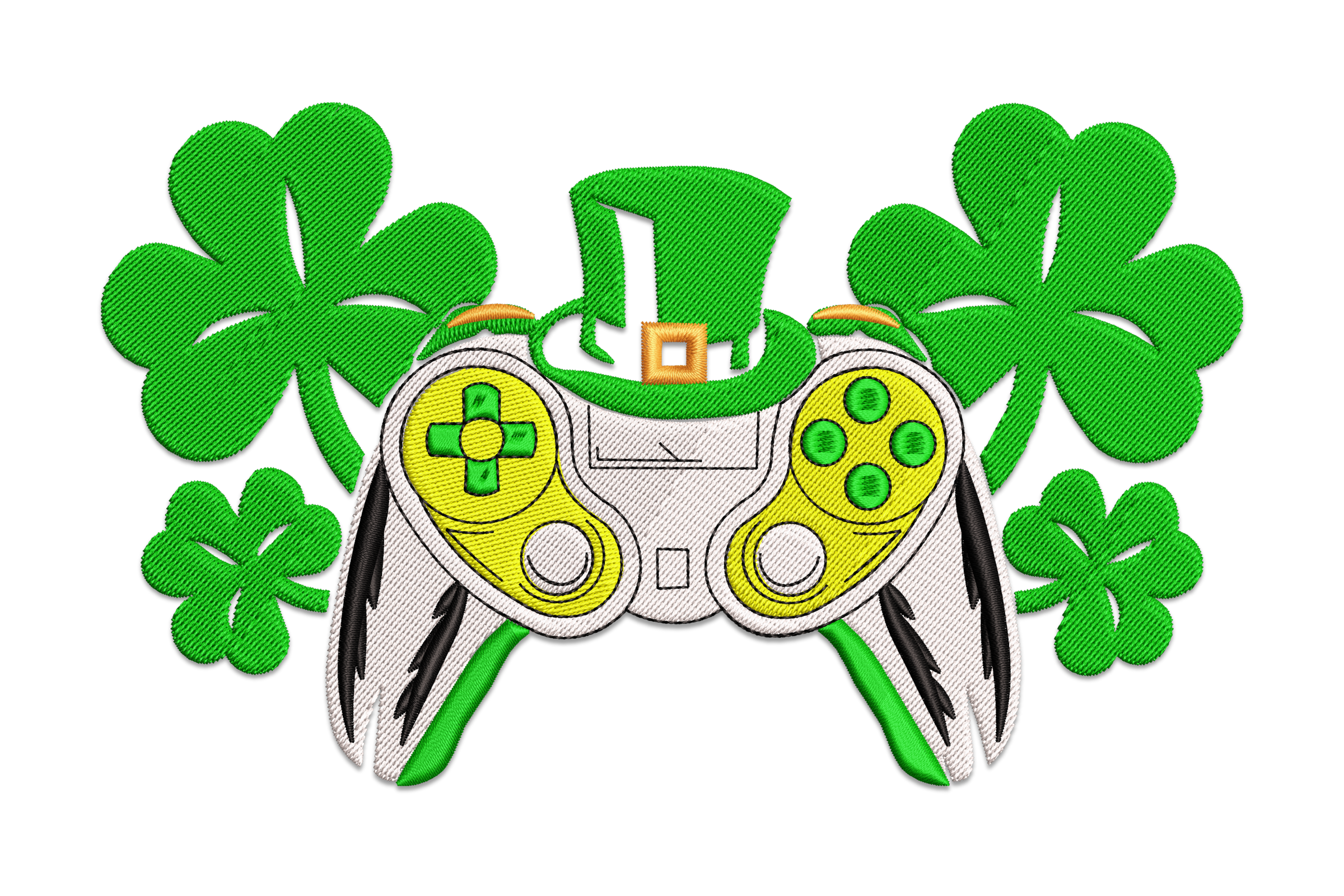 St Patrick Gamer Shamrock Controller – Machine Embroidery Design ...