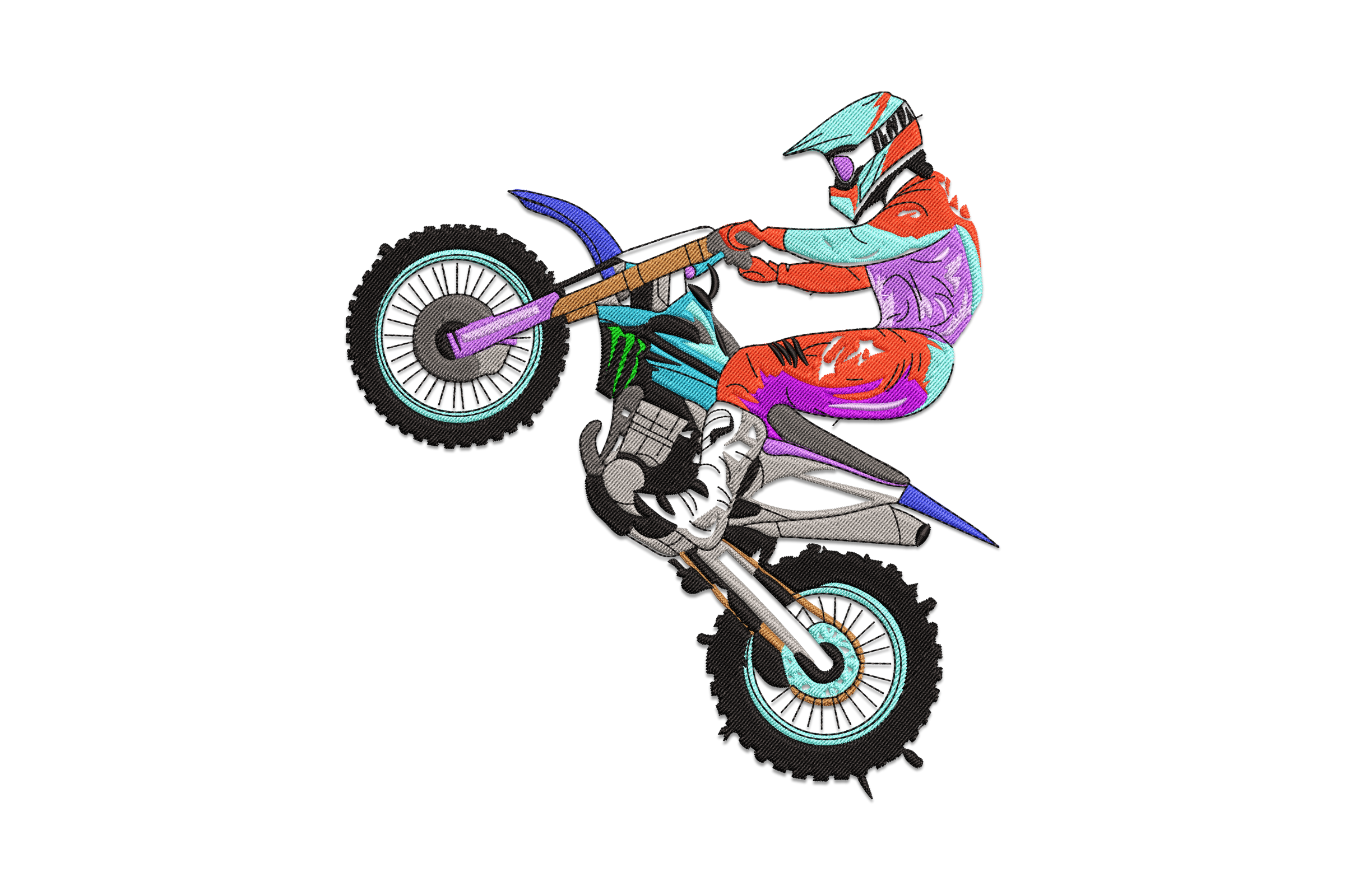 Motocross Rider Jump – Extreme Embroidery Design