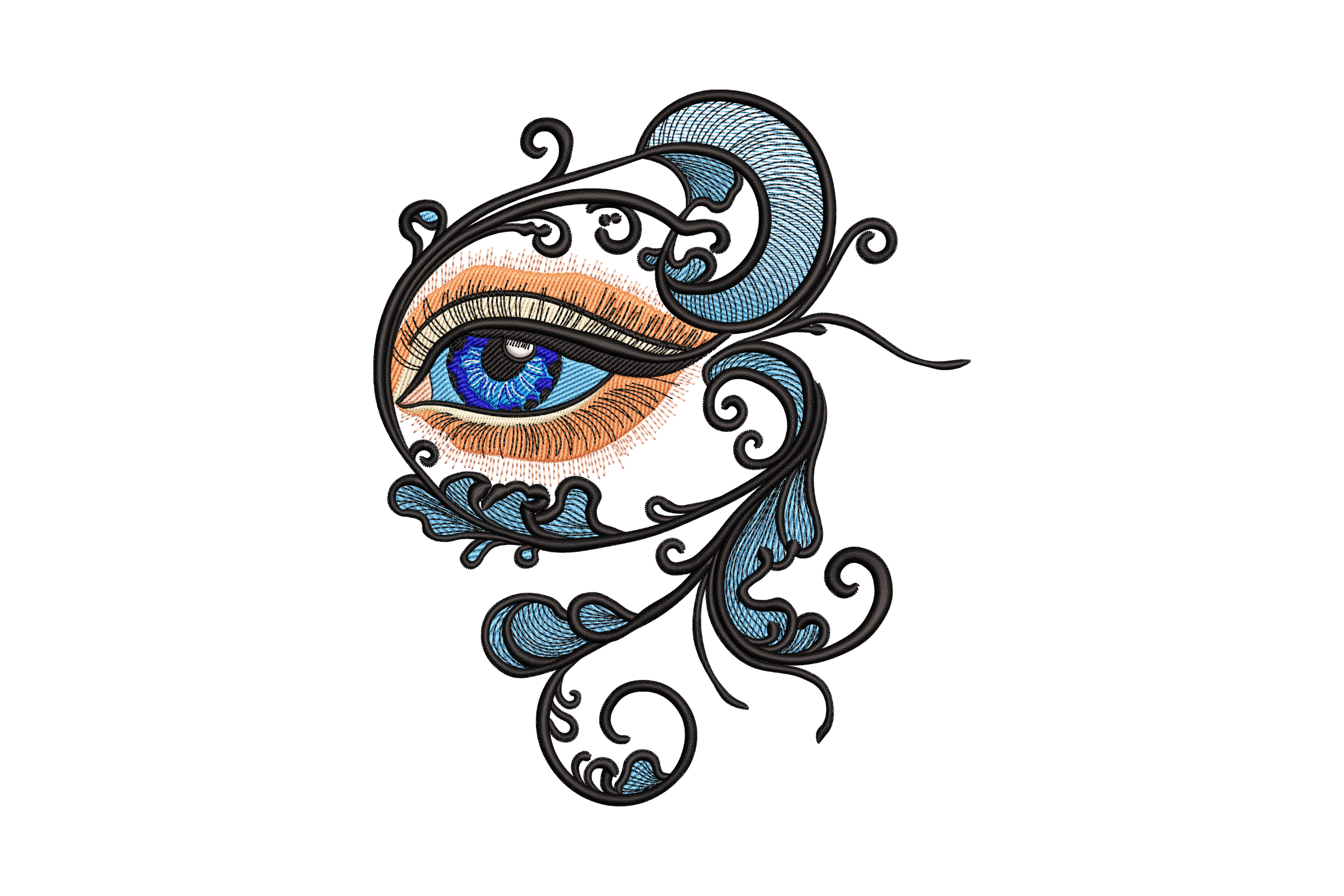 Mystic Blue Eye – Ornamental Embroidery Design