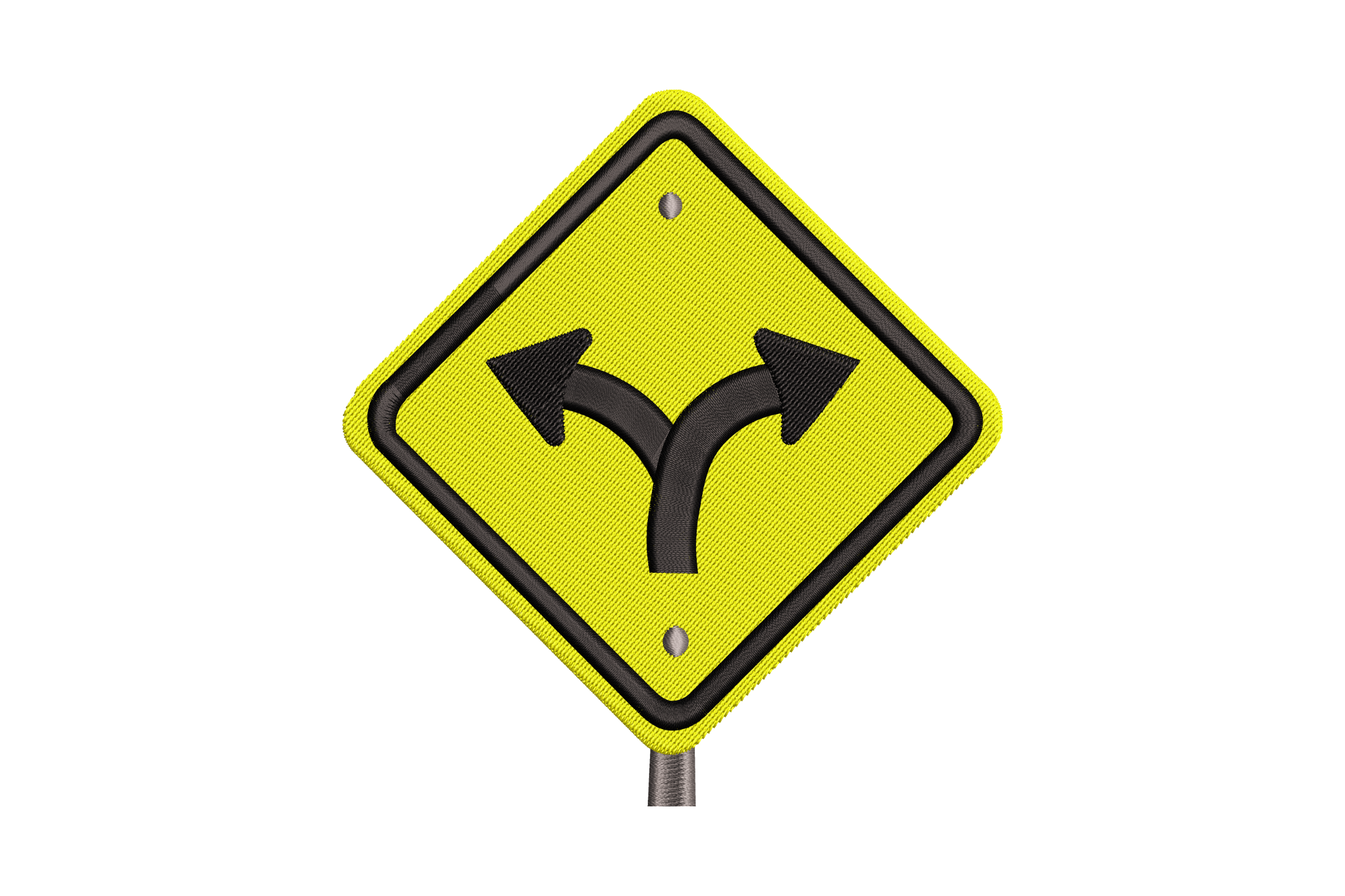 Y Intersection Signage Y-Intersection Traffic Sign – Machine Embroidery Design | Embroidize