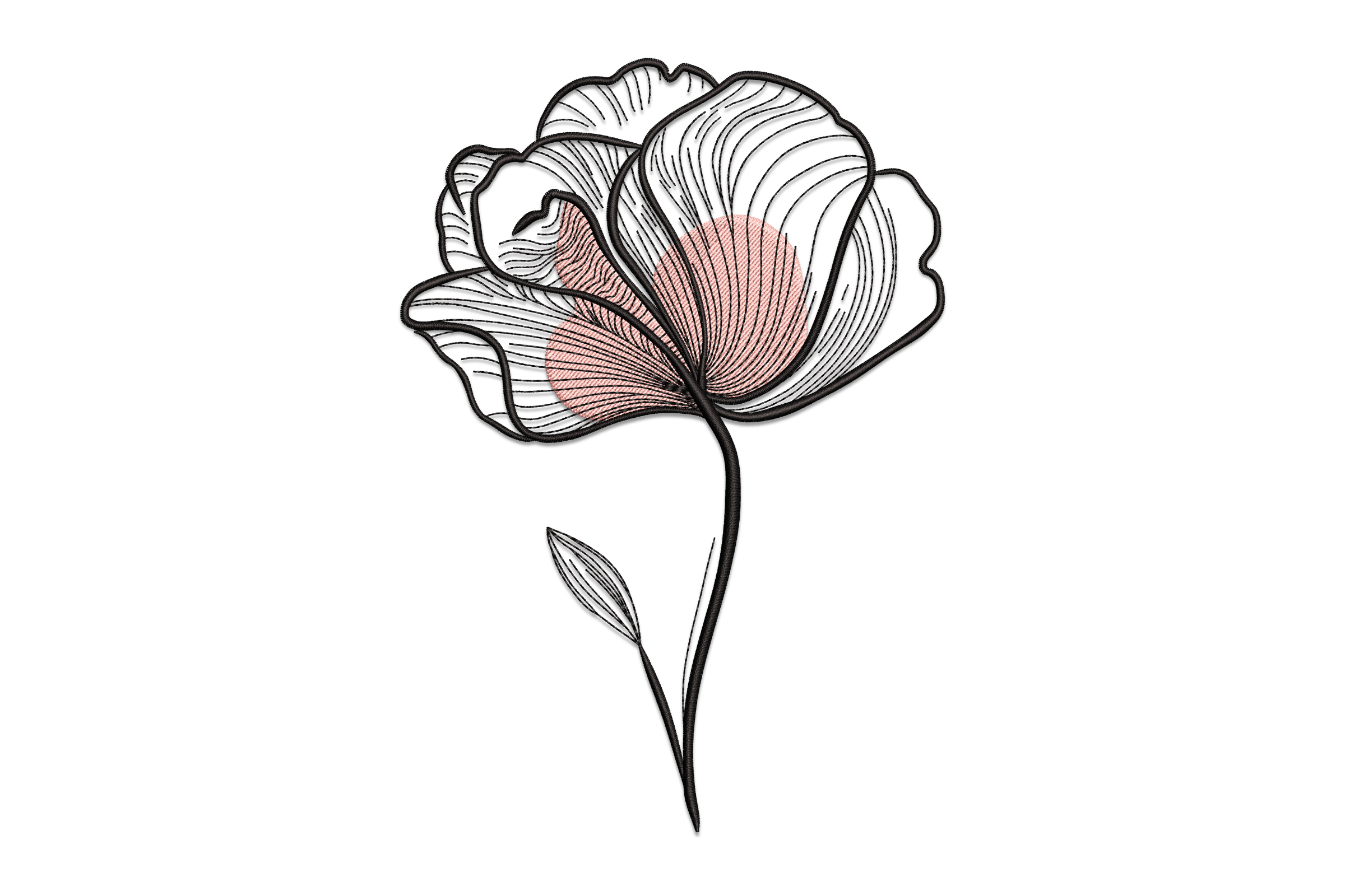 Modern Line Flower – Minimalist Embroidery Design