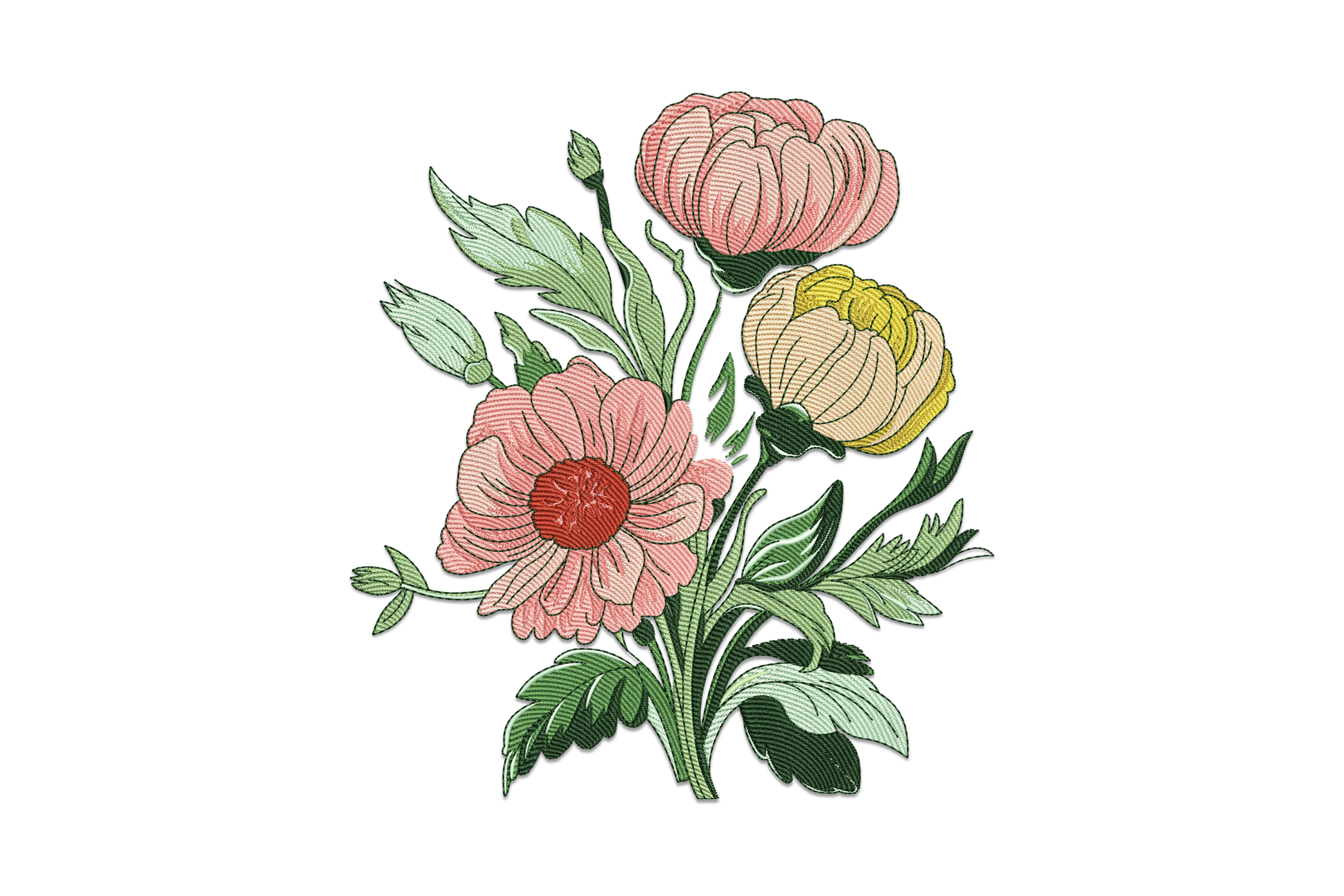 Vintage Floral Bouquet – Elegant Embroidery Design