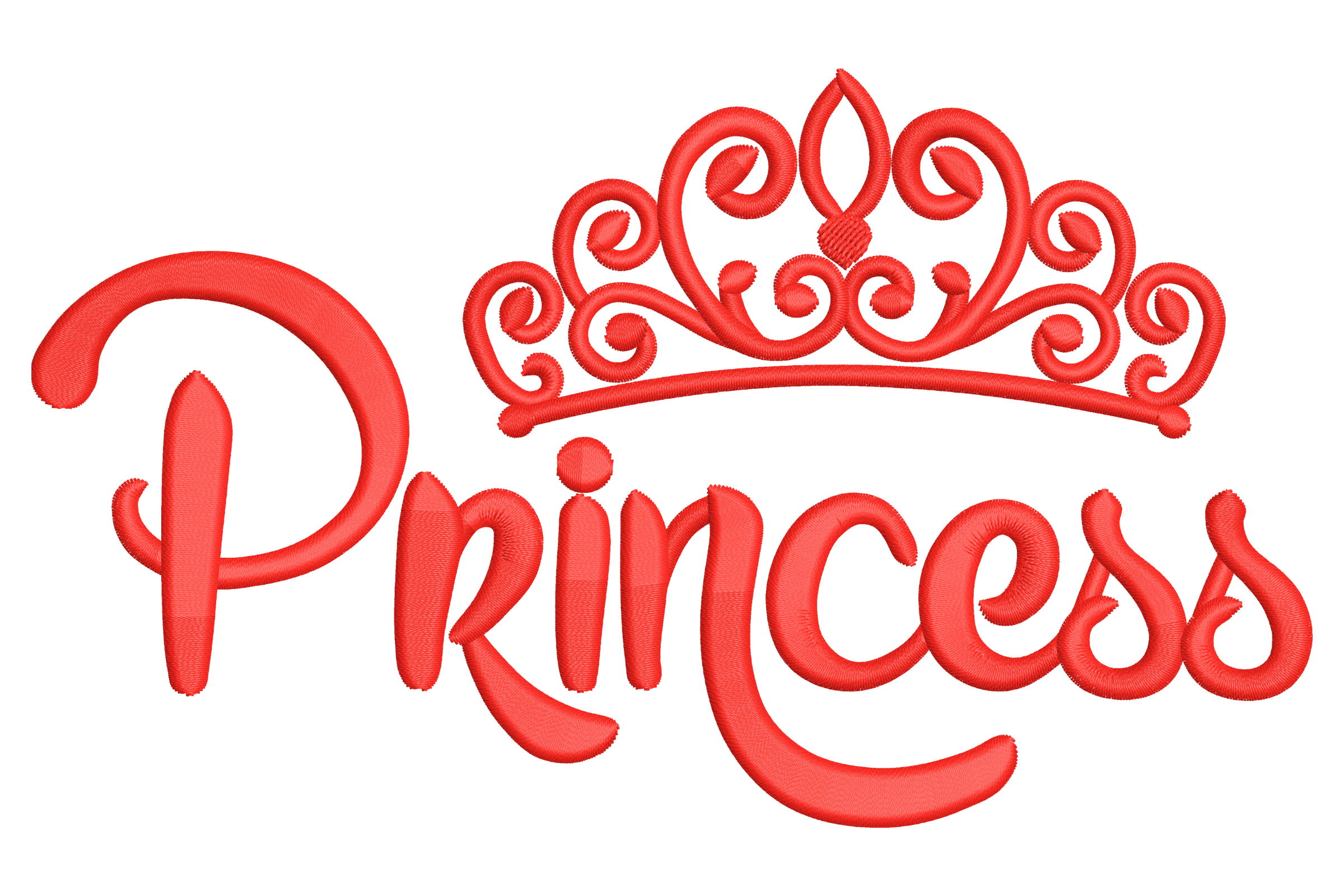 Script Crown Princess Script with Crown – Machine Embroidery Design | Embroidize