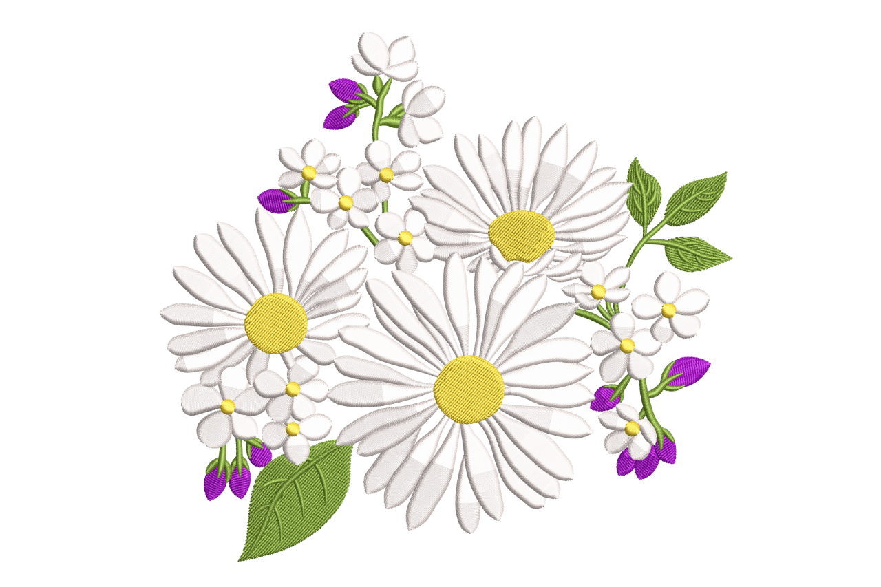 Daisy Bouquet – Fresh Spring Floral Embroidery Design | Embroidize