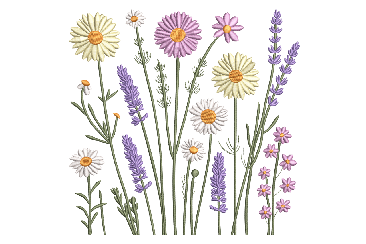 Wildflower Meadow – Embroidery Design | Embroidize