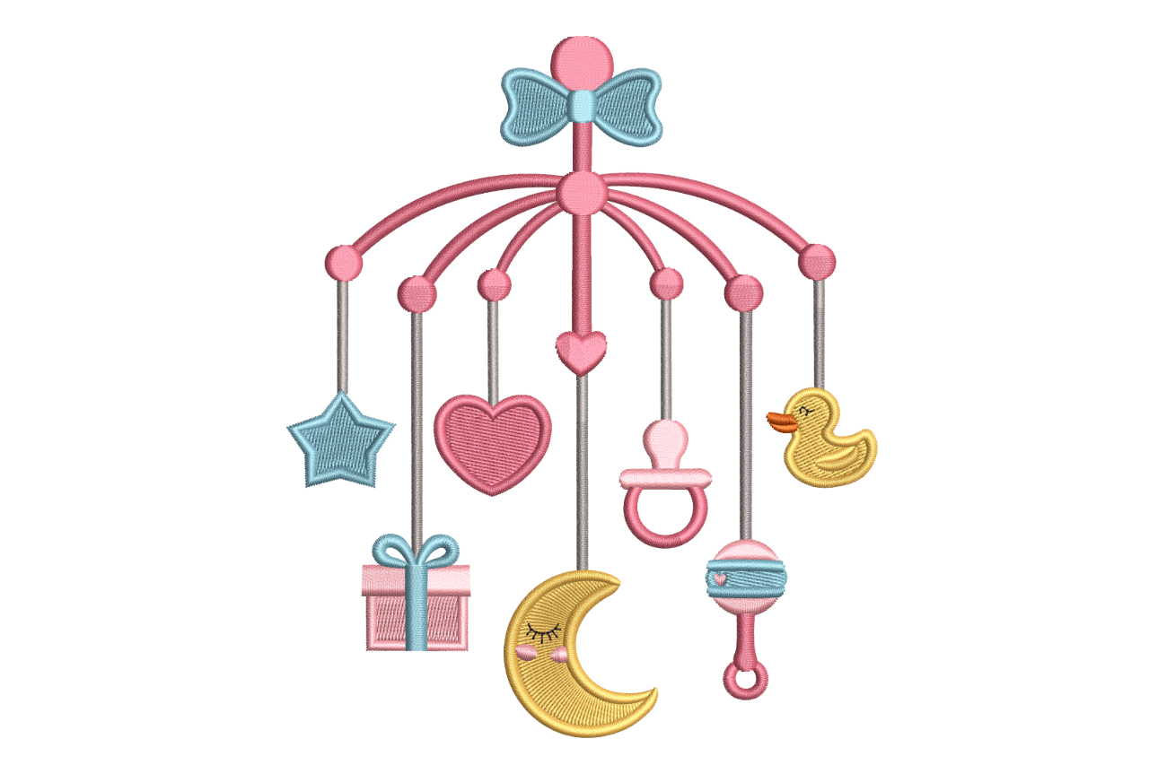 Baby Mobile Nursery Embroidery Design | Embroidize
