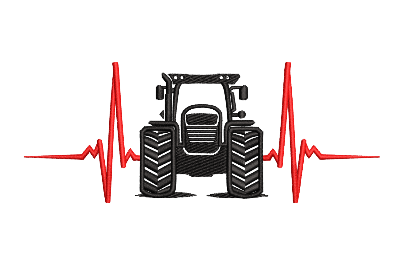 Tractor Heartbeat – Farm Life Machine Embroidery Design