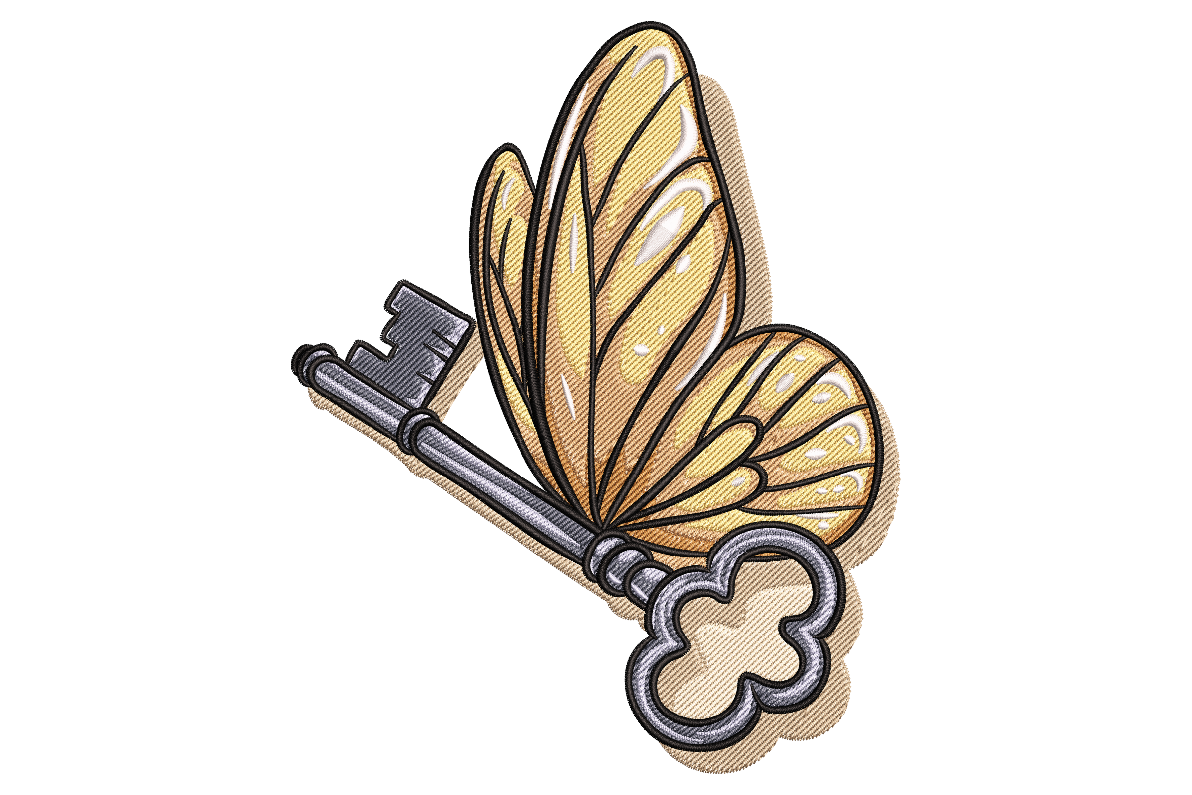 Butterfly Key – Fantasy Winged Machine Embroidery Design | Embroidize