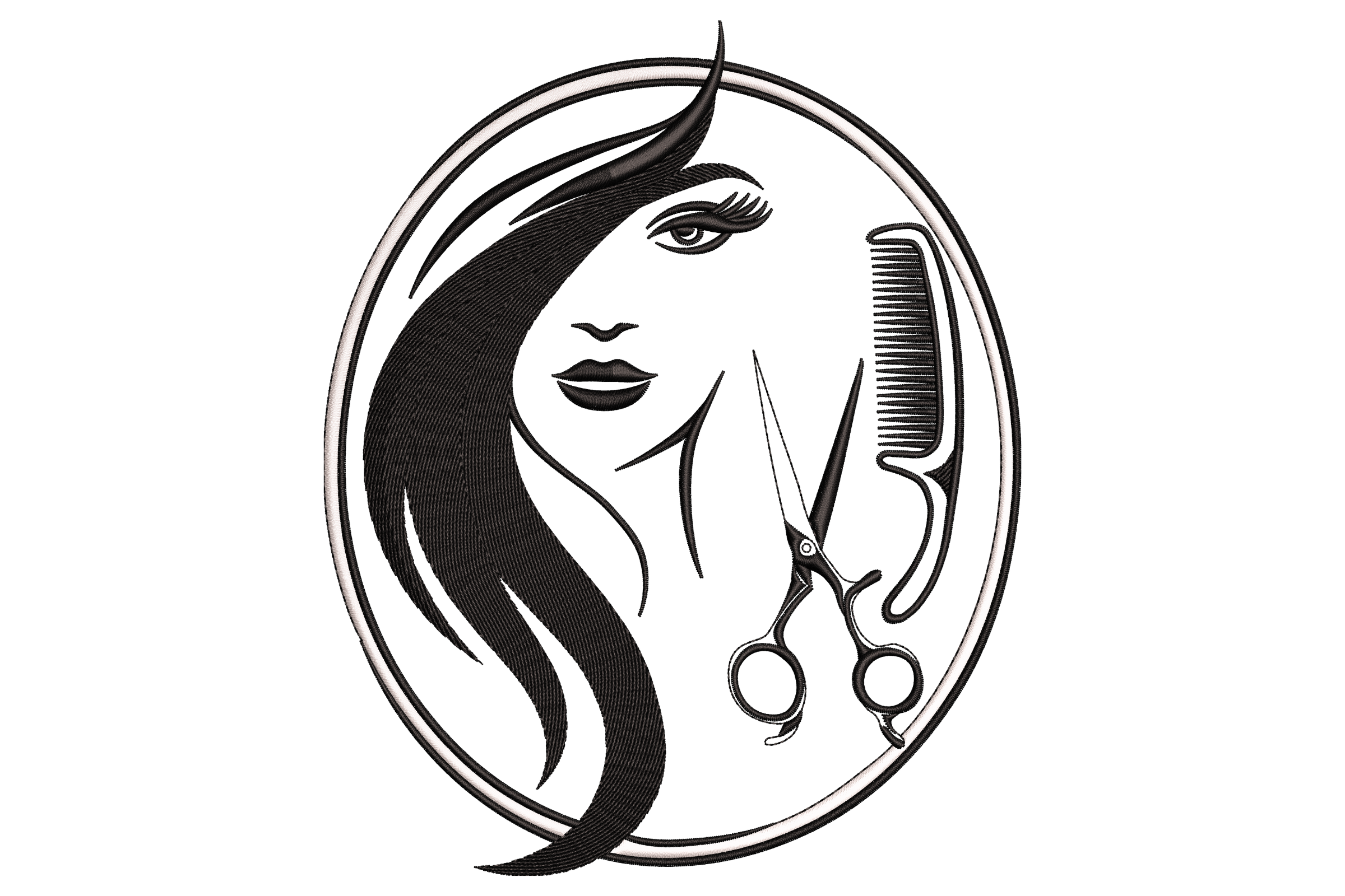 Hair Stylist Logo – Salon Beauty Embroidery Design