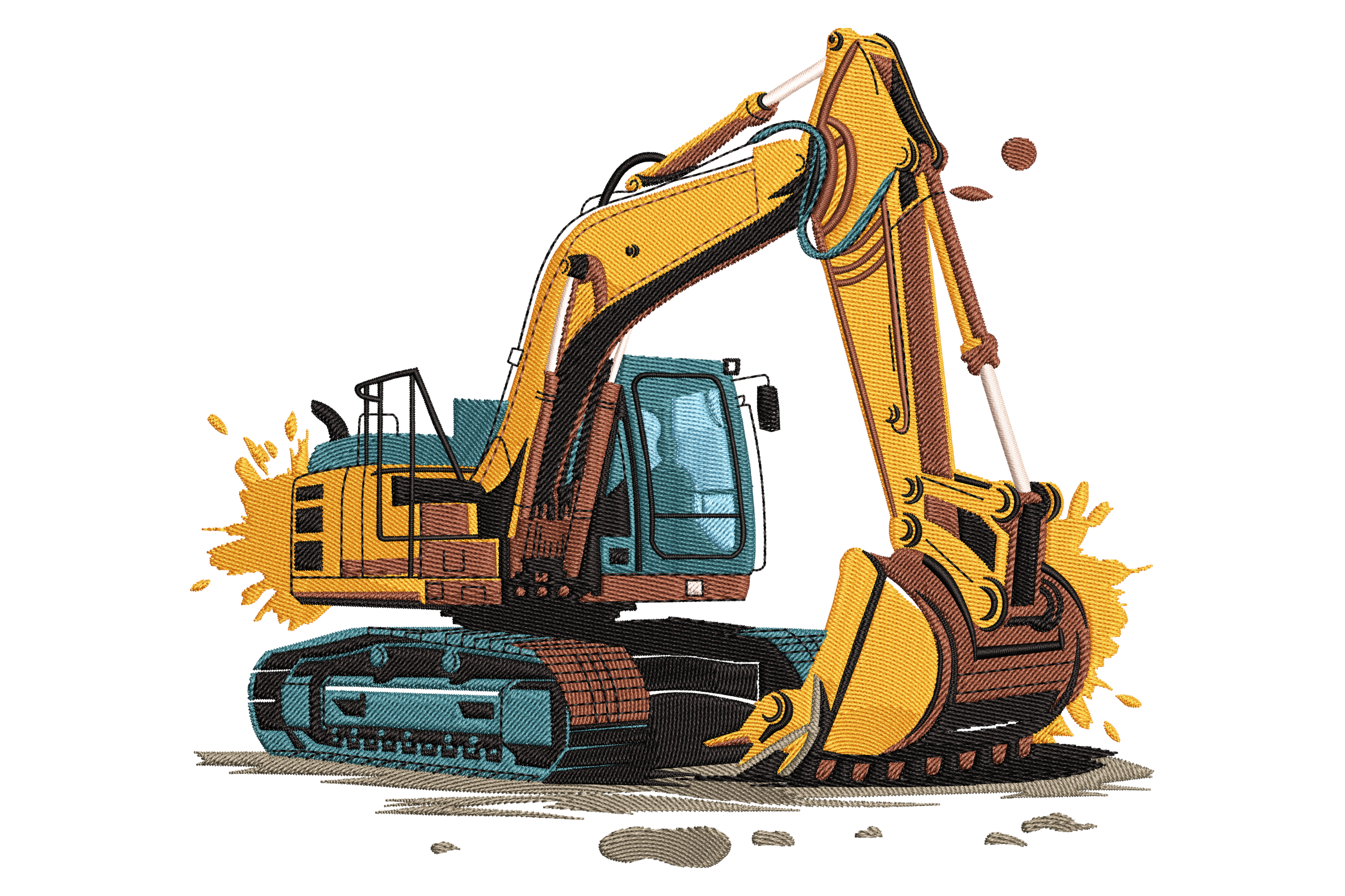 Construction Excavator – Heavy Equipment Embroidery Design