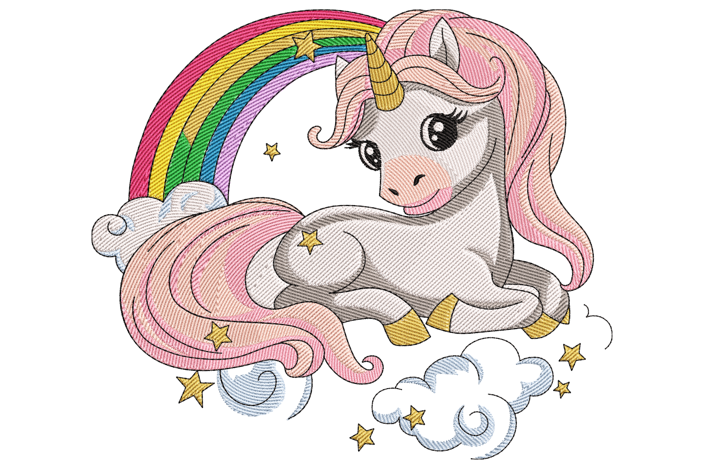 Rainbow Unicorn – Cute Fantasy Embroidery Design