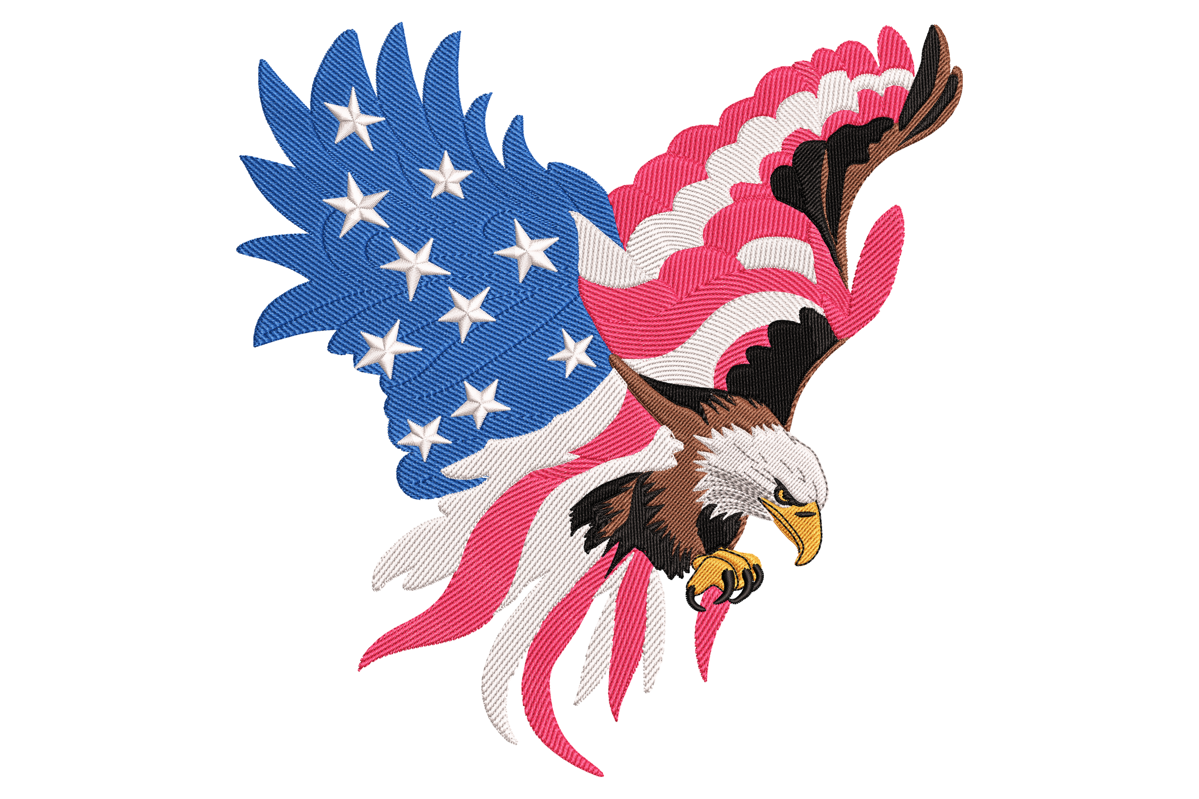 Patriotic Eagle Wings – American Flag Embroidery Design | Embroidize